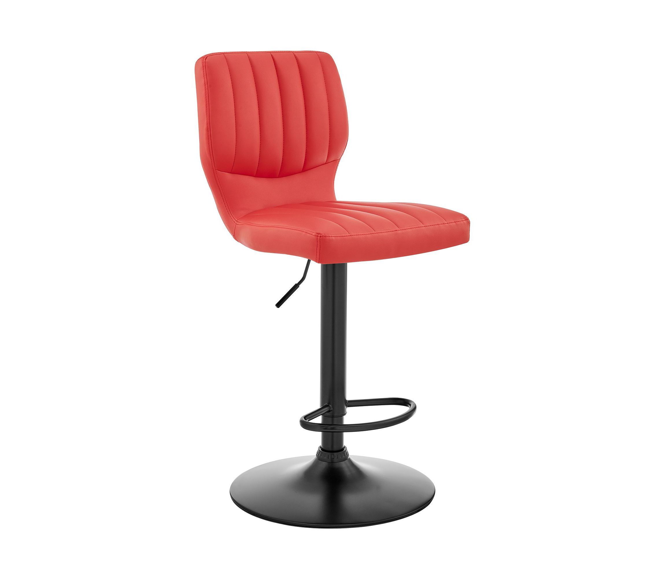 Bardot Adjustable Height Red Faux Leather Swivel Bar Stool