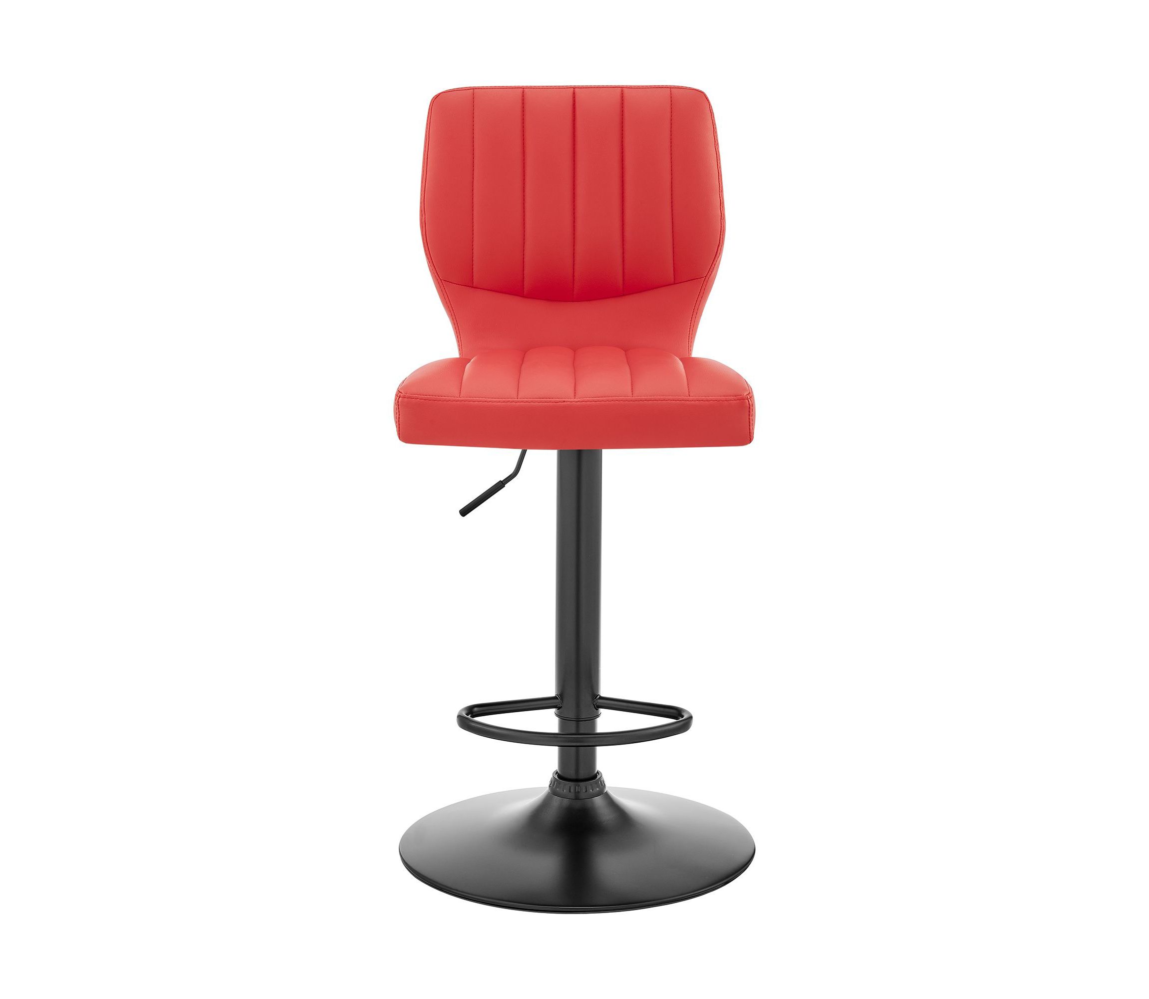 Bardot Adjustable Height Red Faux Leather Swivel Bar Stool
