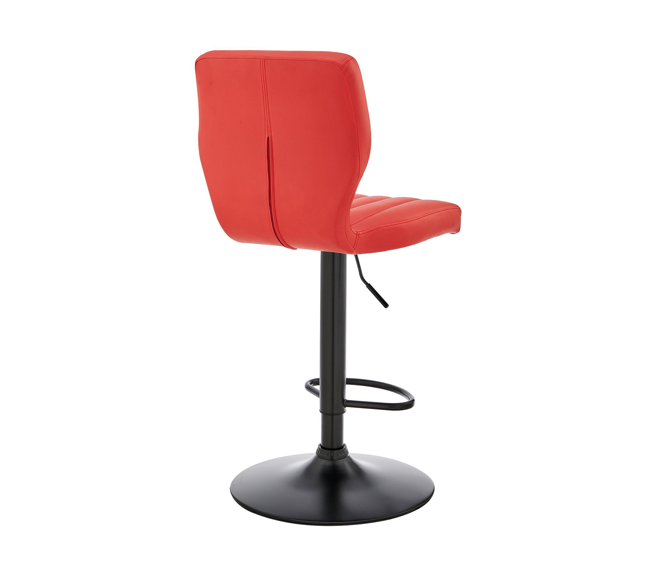 Bardot Adjustable Height Red Faux Leather Swivel Bar Stool