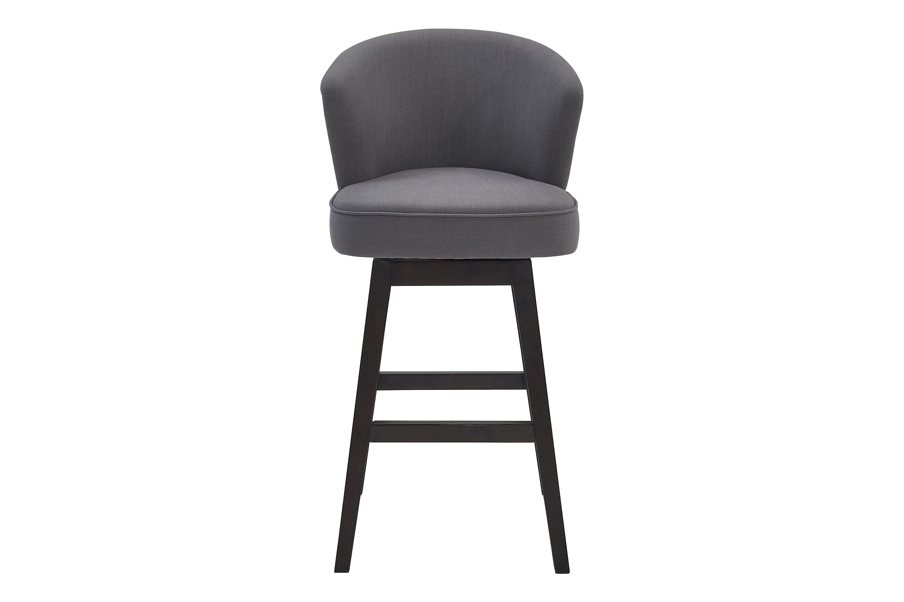 Brandy 26" Counter Height Swivel Gray Fabric and Espresso Wood Bar Stool