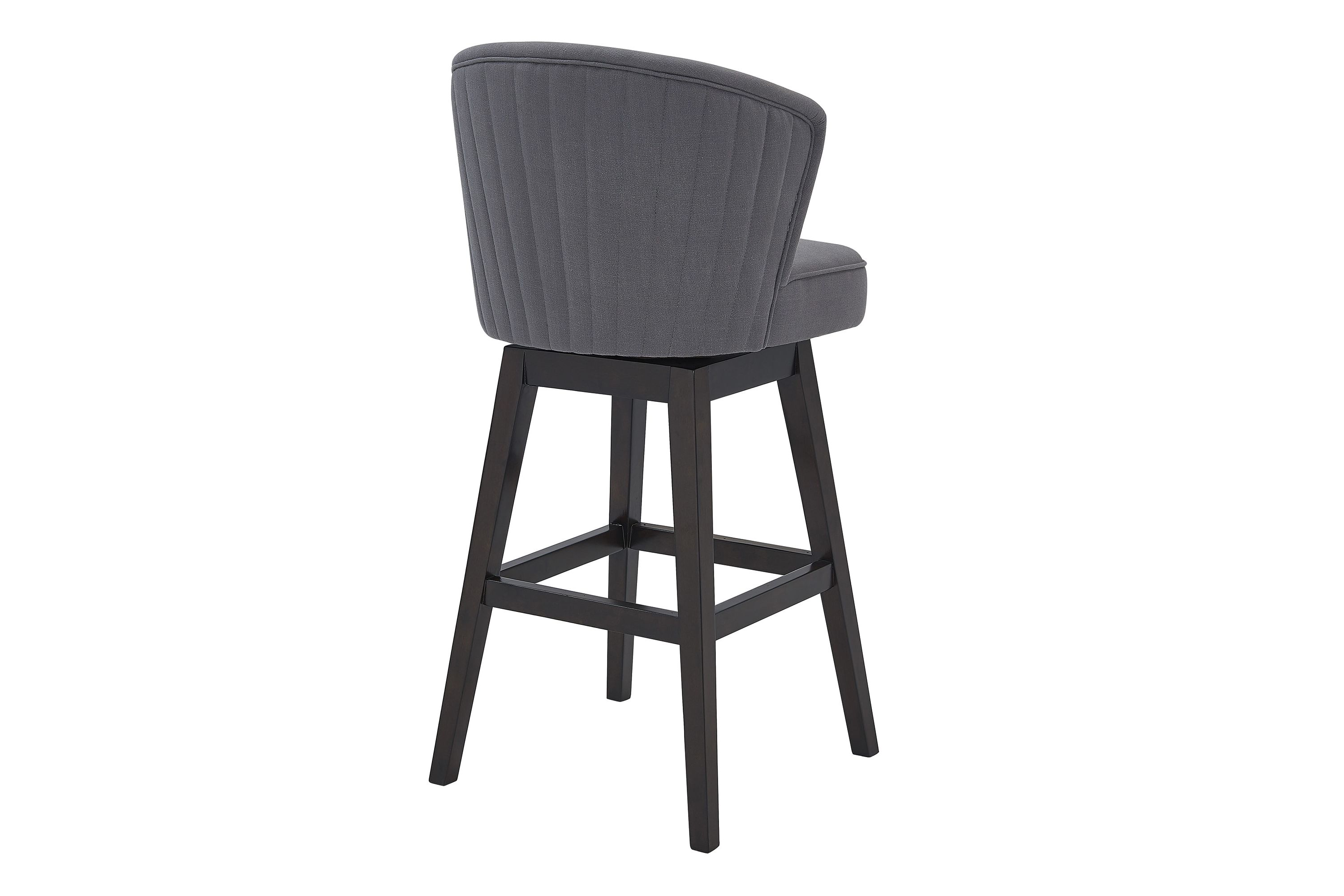 Brandy 26" Counter Height Swivel Gray Fabric and Espresso Wood Bar Stool