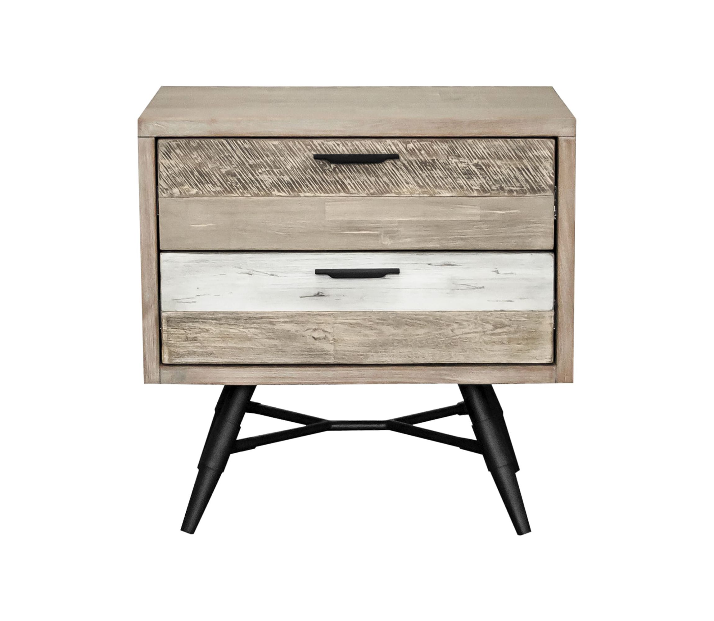 Bridges 2 Drawer Nightstand  in Two Tone Acacia Wood