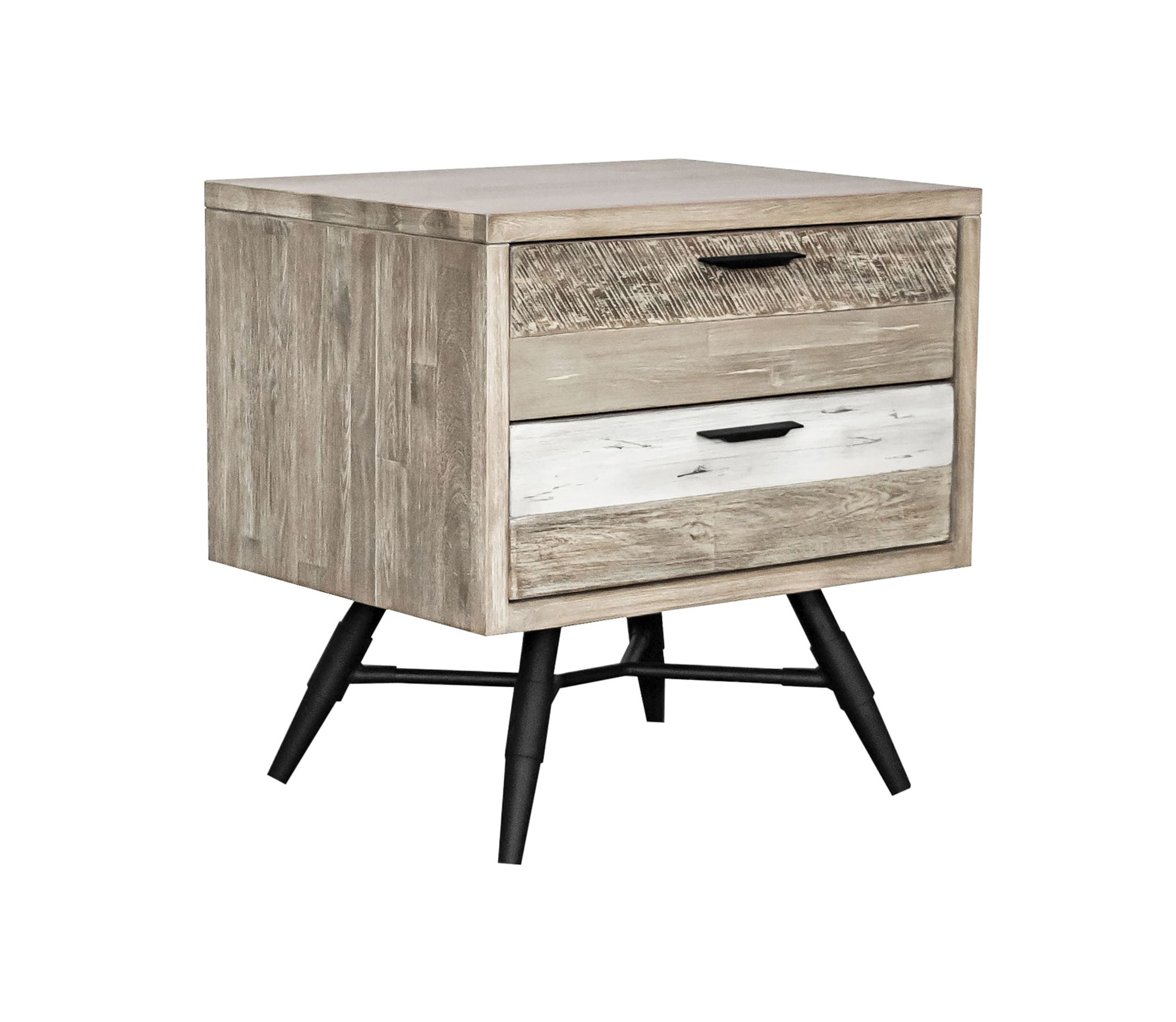 Bridges 2 Drawer Nightstand  in Two Tone Acacia Wood
