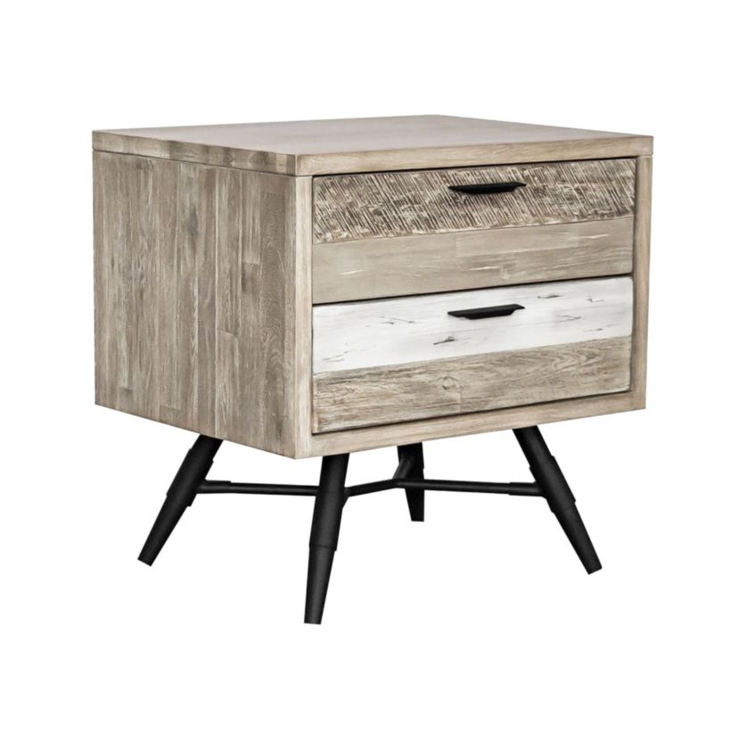Bridges 2 Drawer Nightstand  in Two Tone Acacia Wood