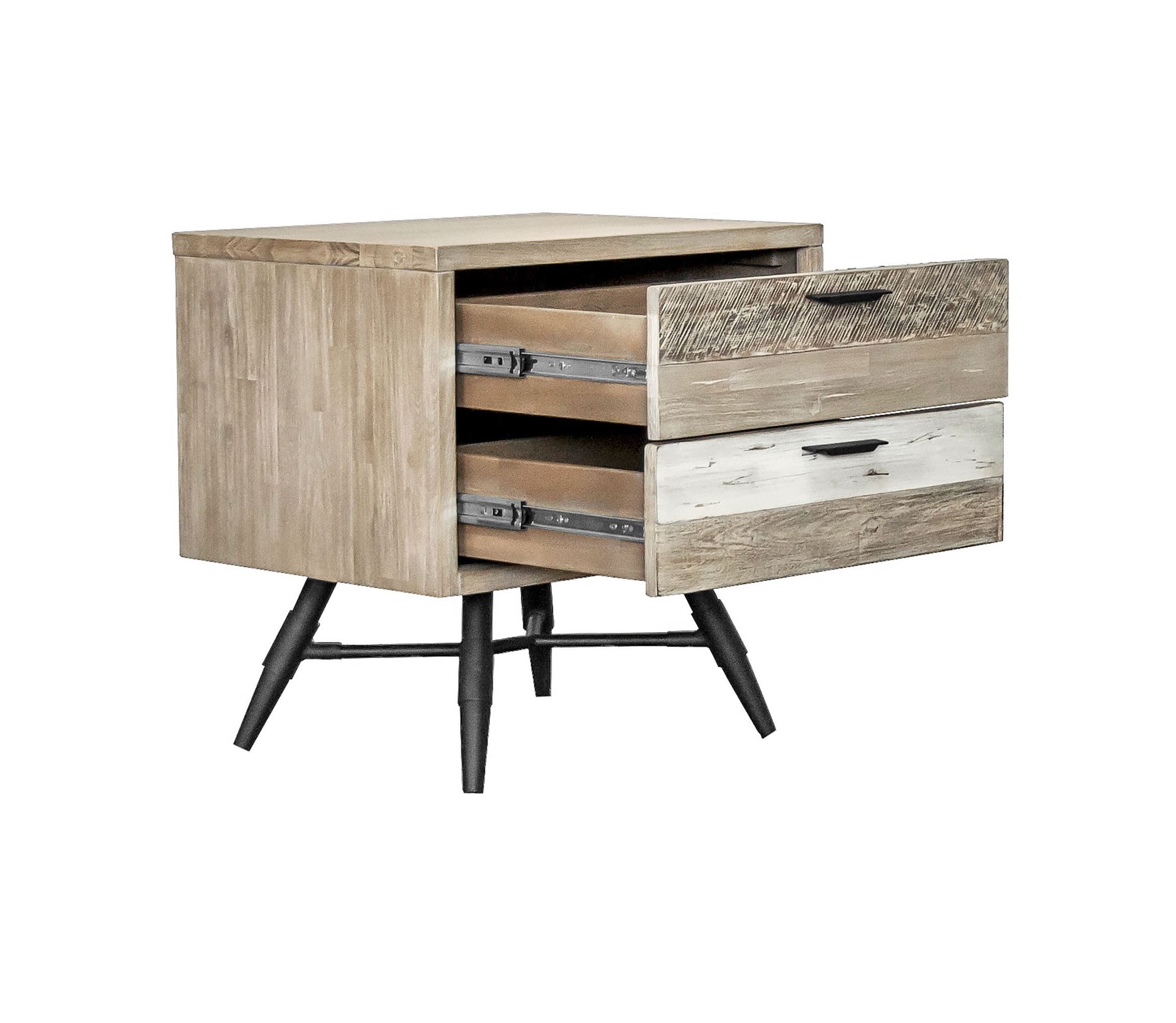 Bridges 2 Drawer Nightstand  in Two Tone Acacia Wood