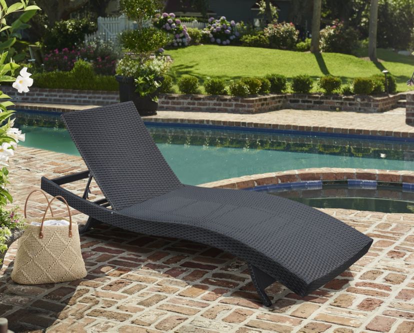 Cabana Outdoor Adjustable Wicker Chaise Lounge Chair