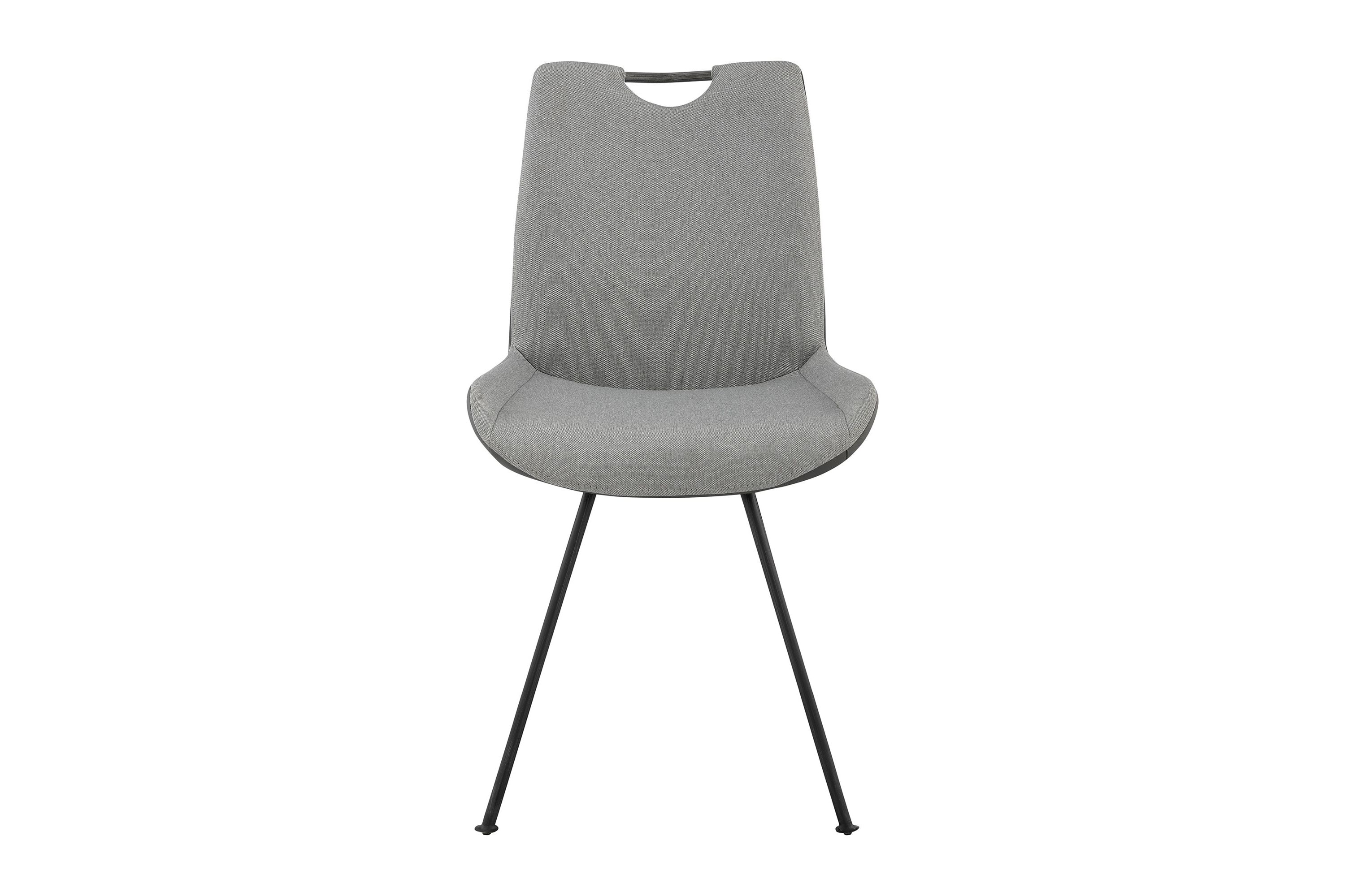 Coronado Contemporary Dining Chair in Gray Powder Coated Finish and Pewter Fabric - Set of 2
