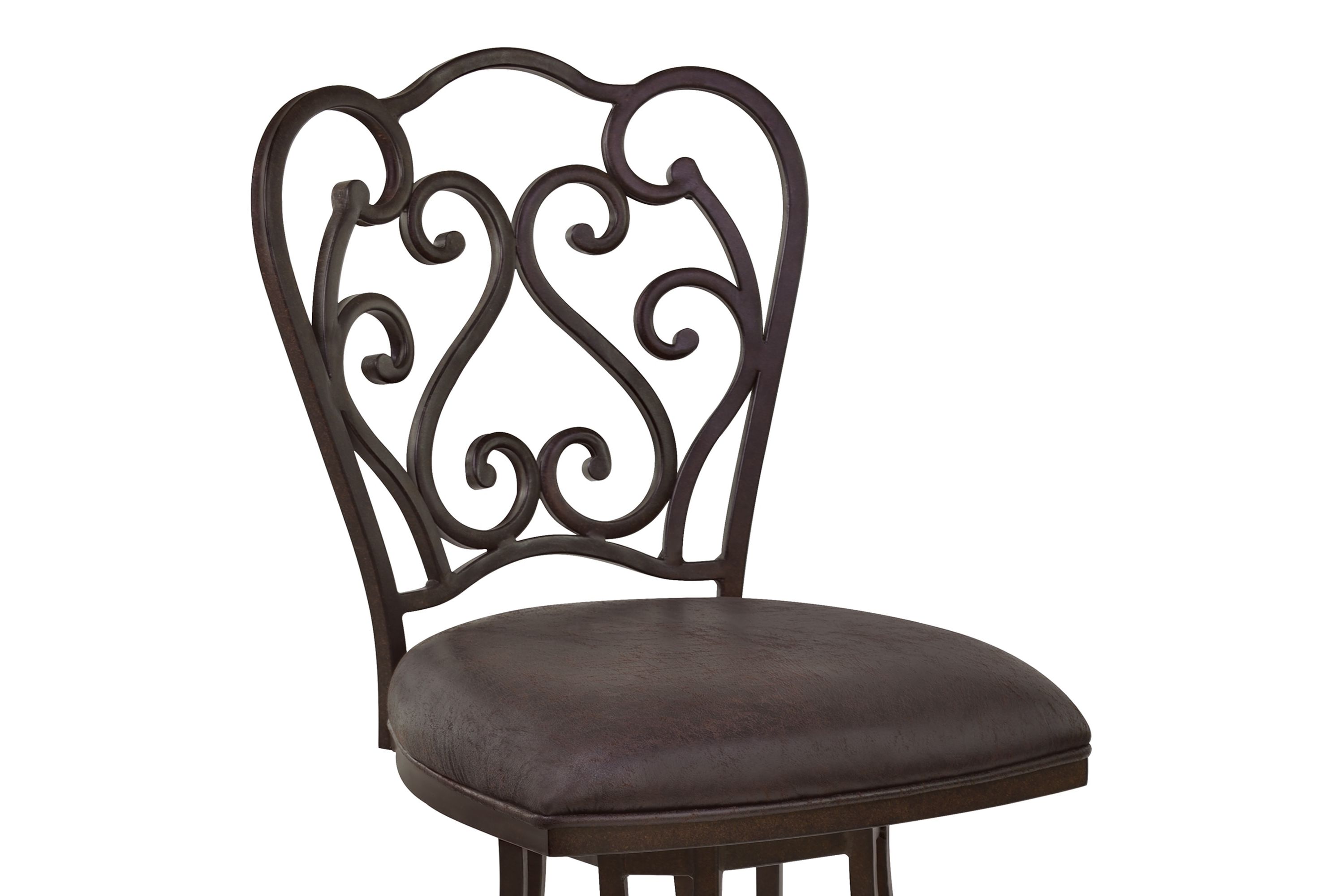 Celeste 26" Counter Height Metal Swivel Barstool in Bandero Espresso Fabric and Auburn Bay Finish