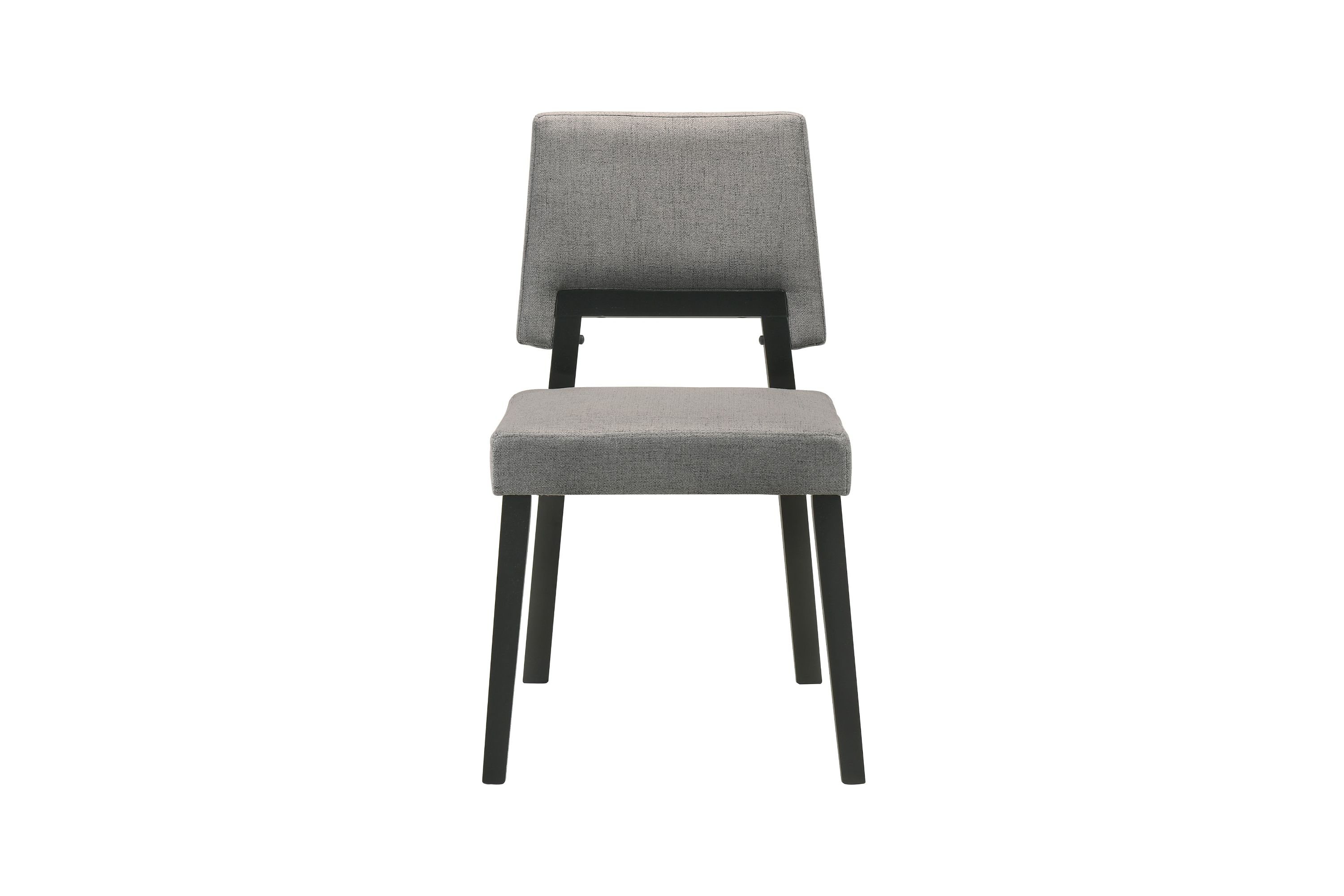 Channell Wood Dining Chair in Black Finish with Charcoal Fabric - Set of 2