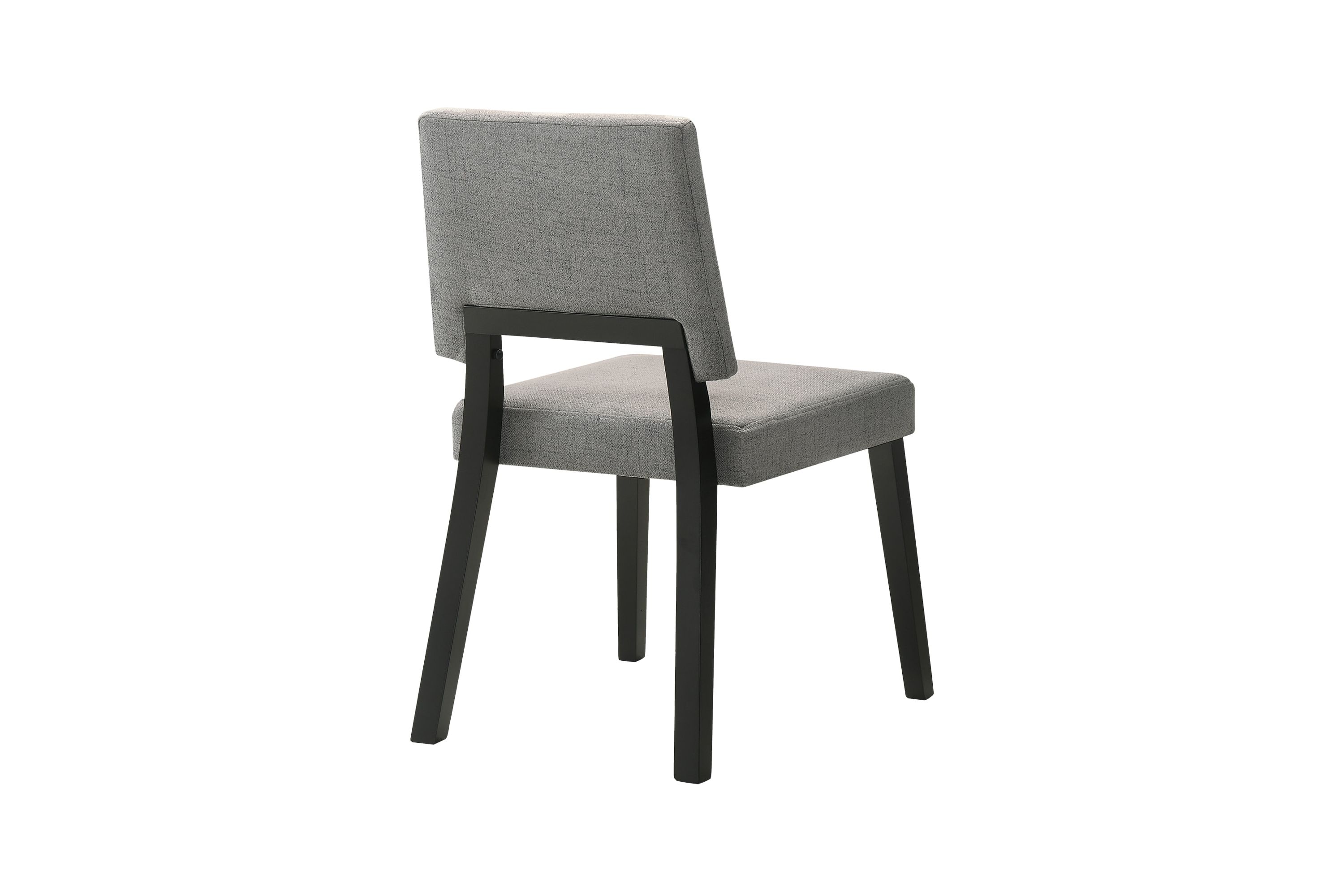 Channell Wood Dining Chair in Black Finish with Charcoal Fabric - Set of 2