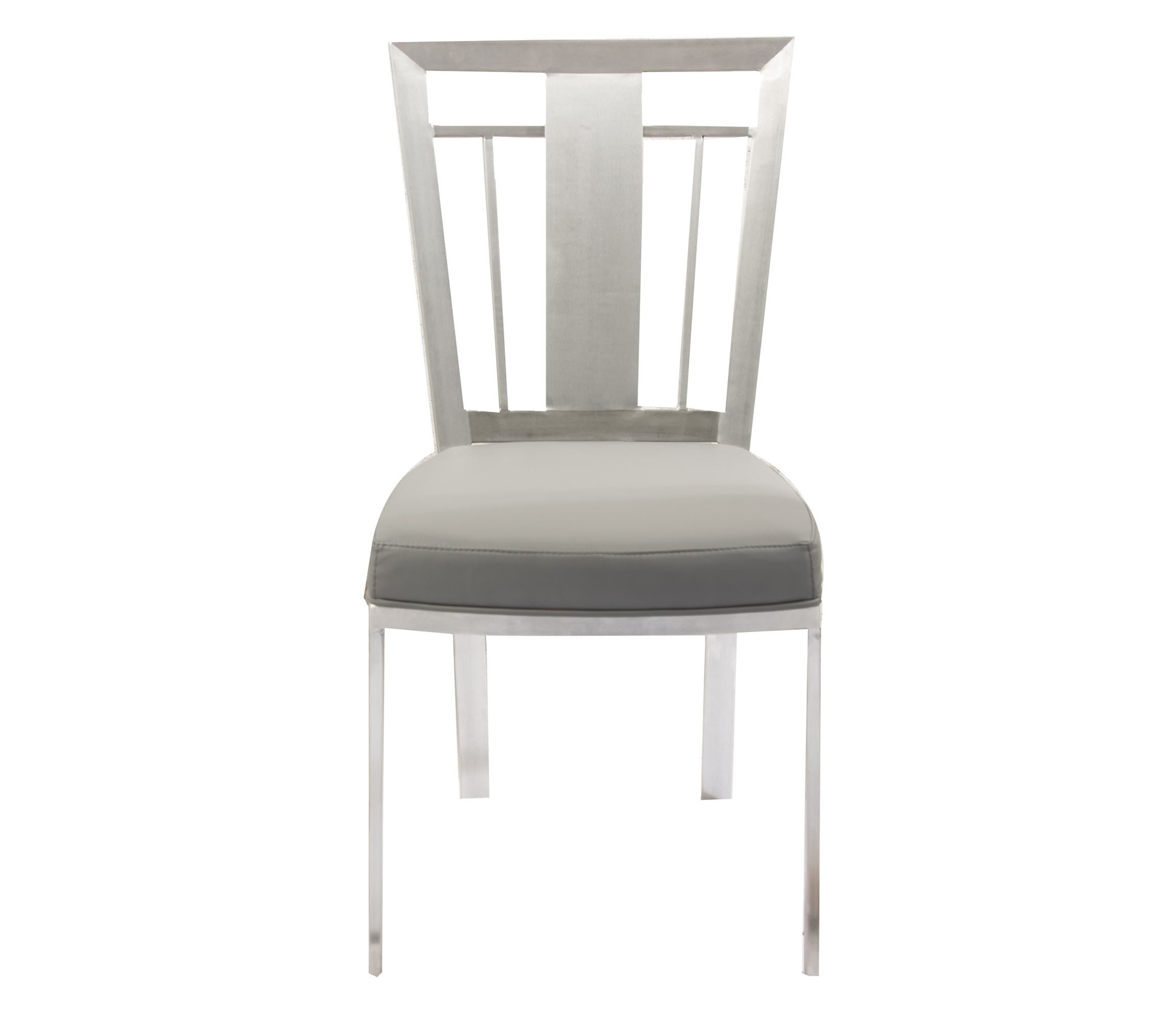Cleo Contemporary Dining Chair In Gray and Stainless Steel - Set of 2