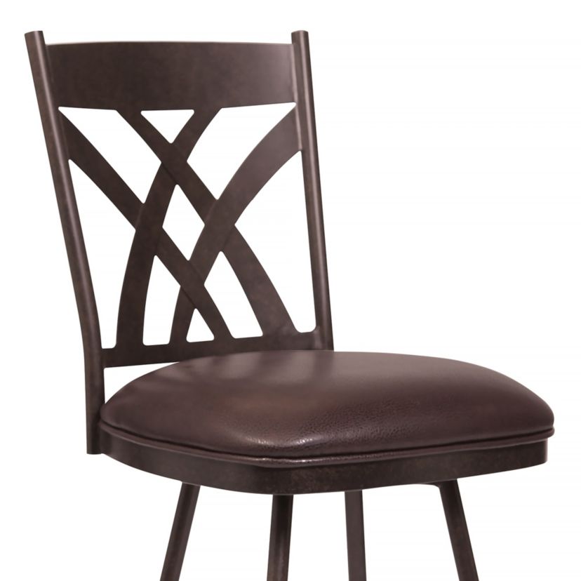 Dover 26" Counter Height Barstool in Auburn Bay and Brown Faux Leather