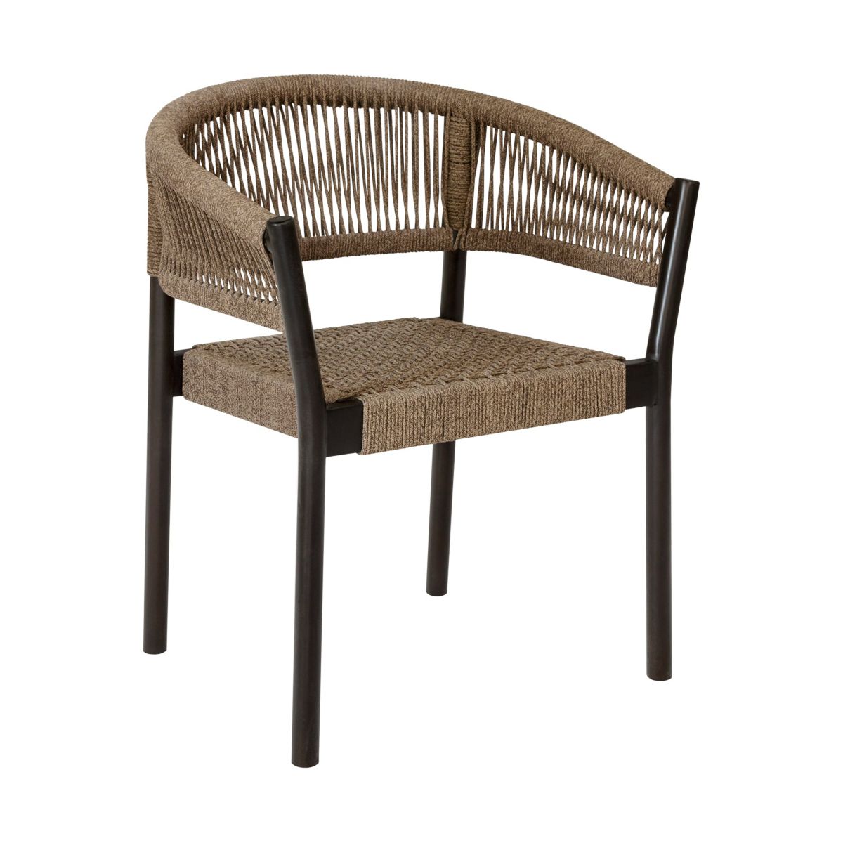 Doris Outdoor Patio Dining Chair Truffle Rope - Set of 2