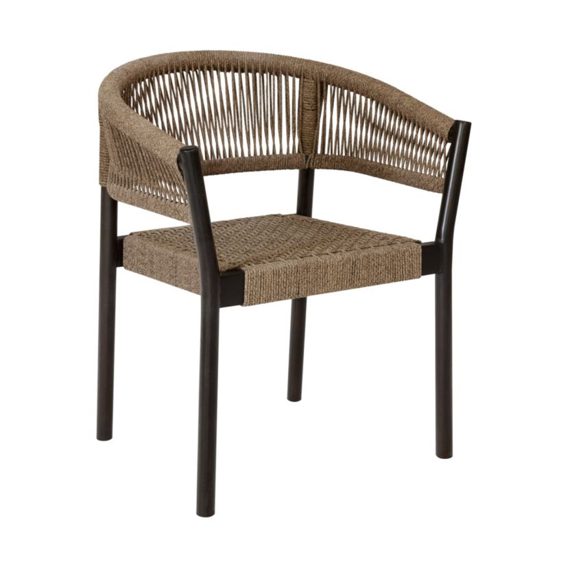 Doris Outdoor Patio Dining Chair Truffle Rope - Set of 2