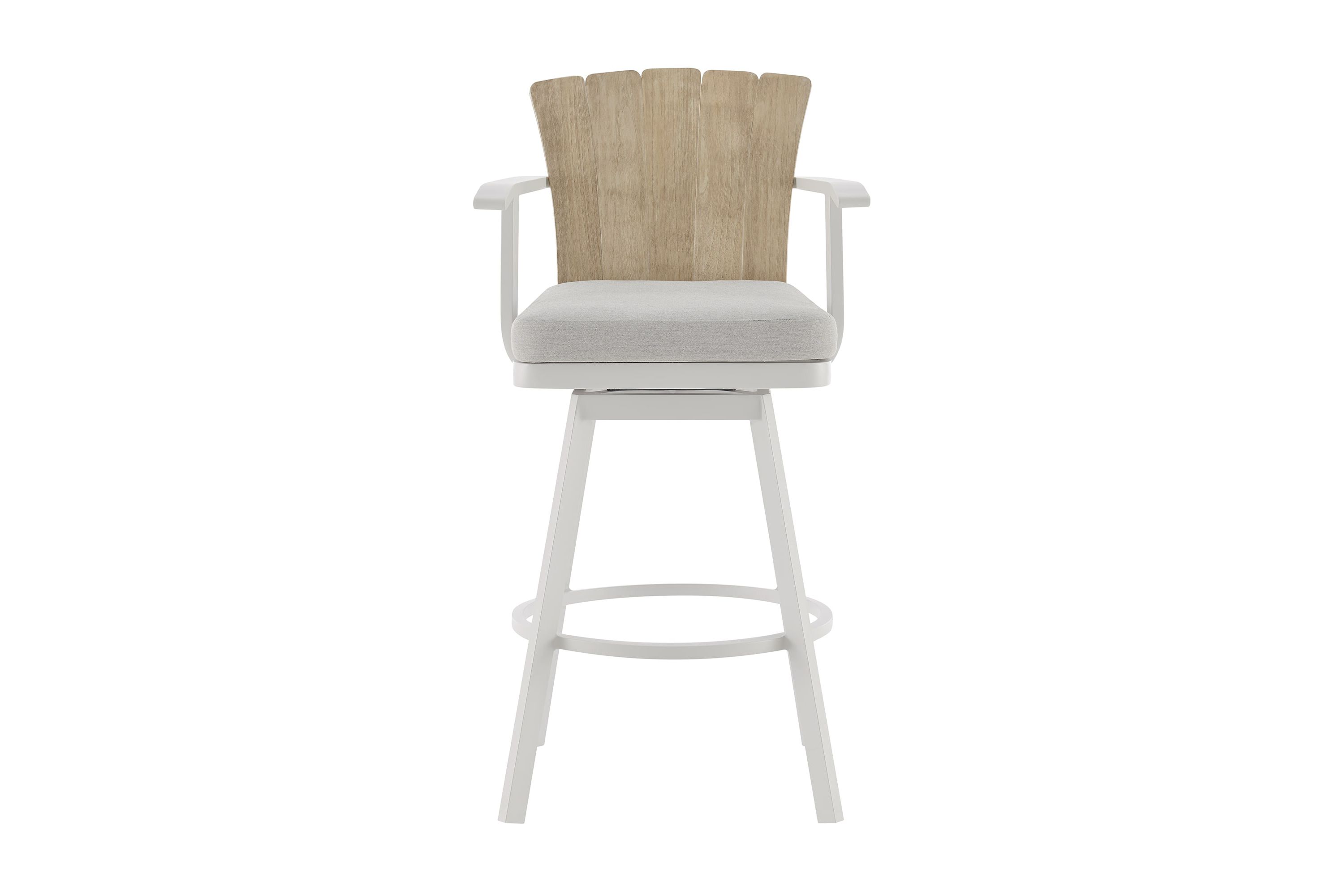 Hazel Outdoor Patio Swivel Counter Stool Argent Gray Cushion