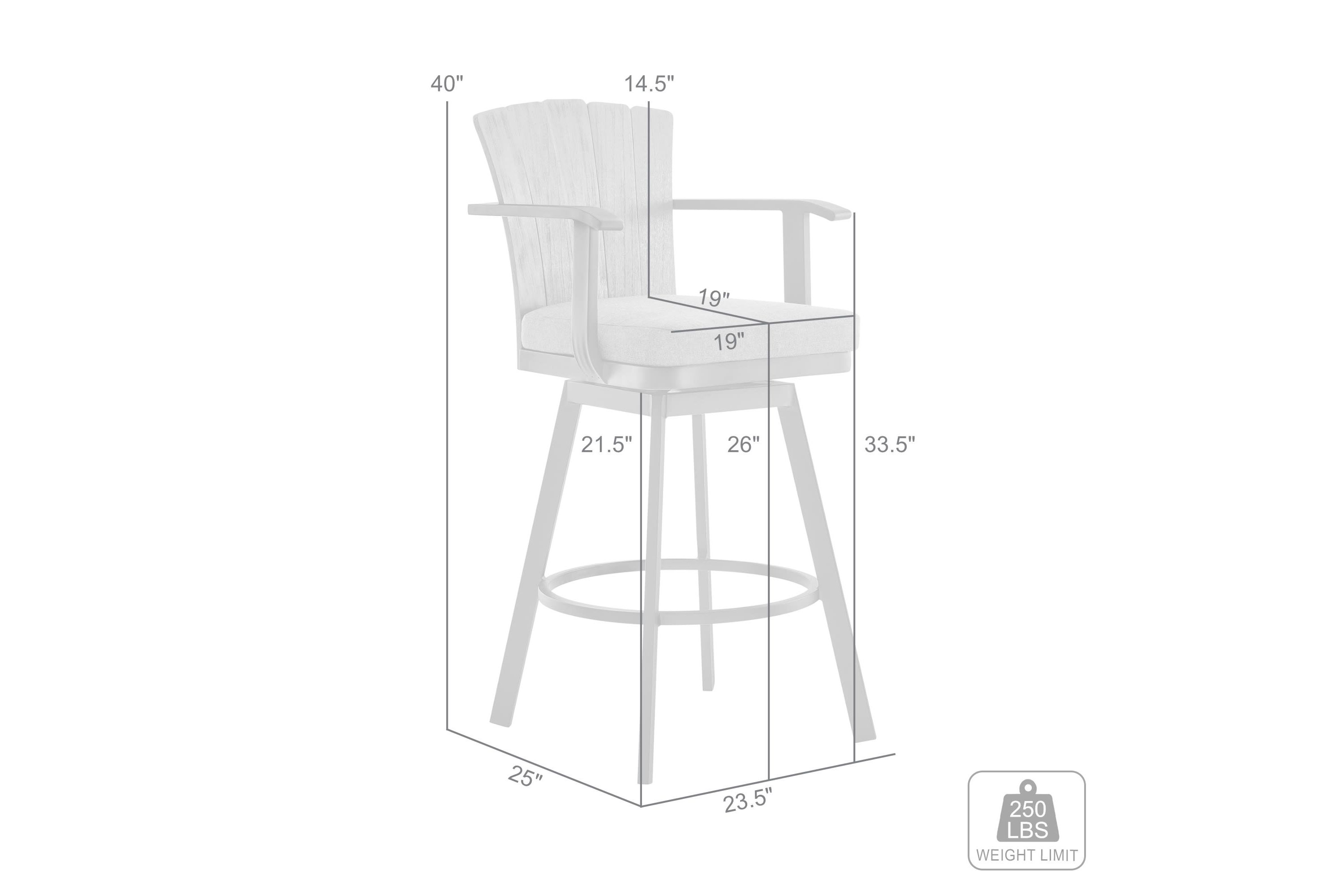 Hazel Outdoor Patio Swivel Counter Stool Argent Gray Cushion