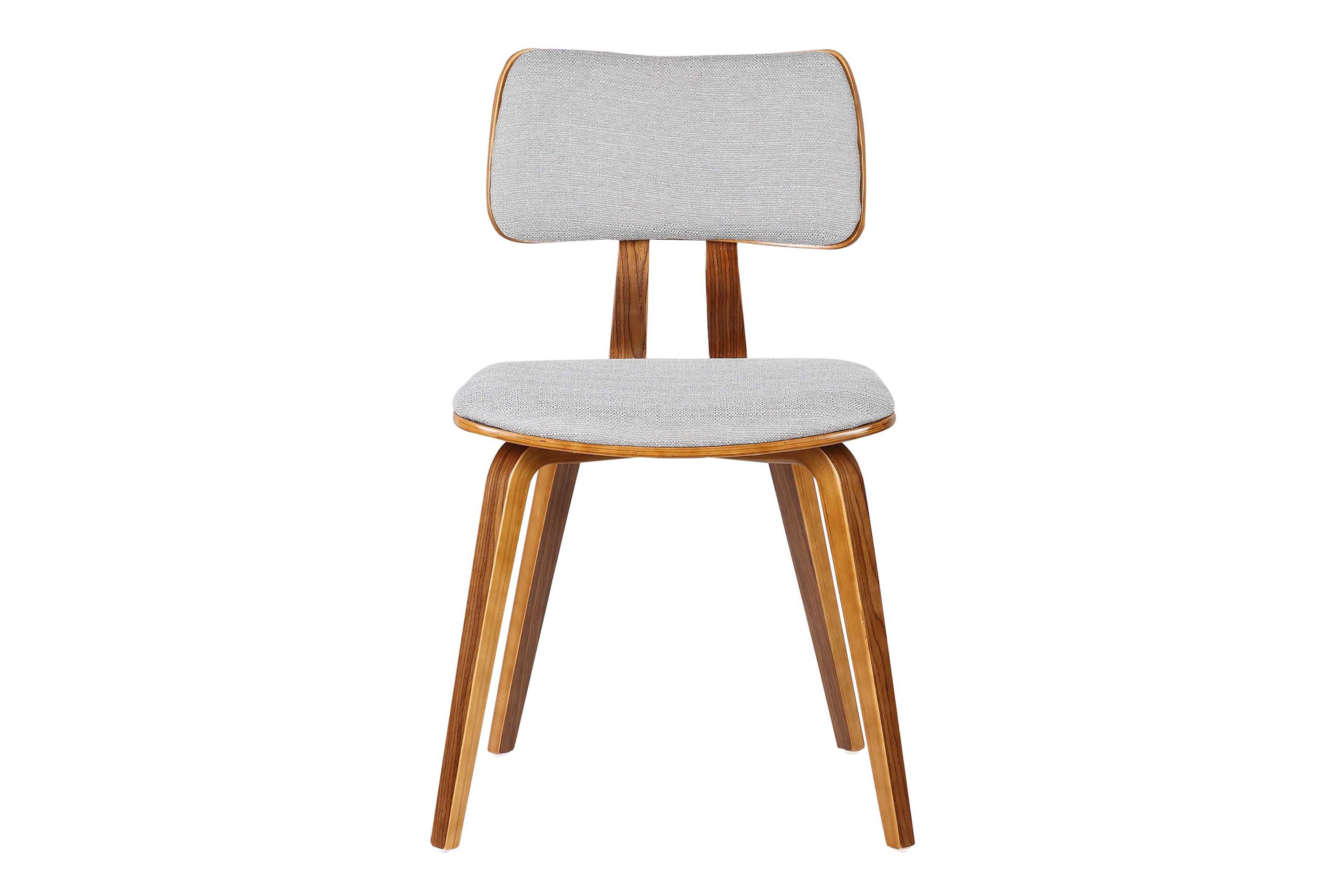 Jaguar Mid-Century Dining Chair in Walnut Wood and Gray Fabric