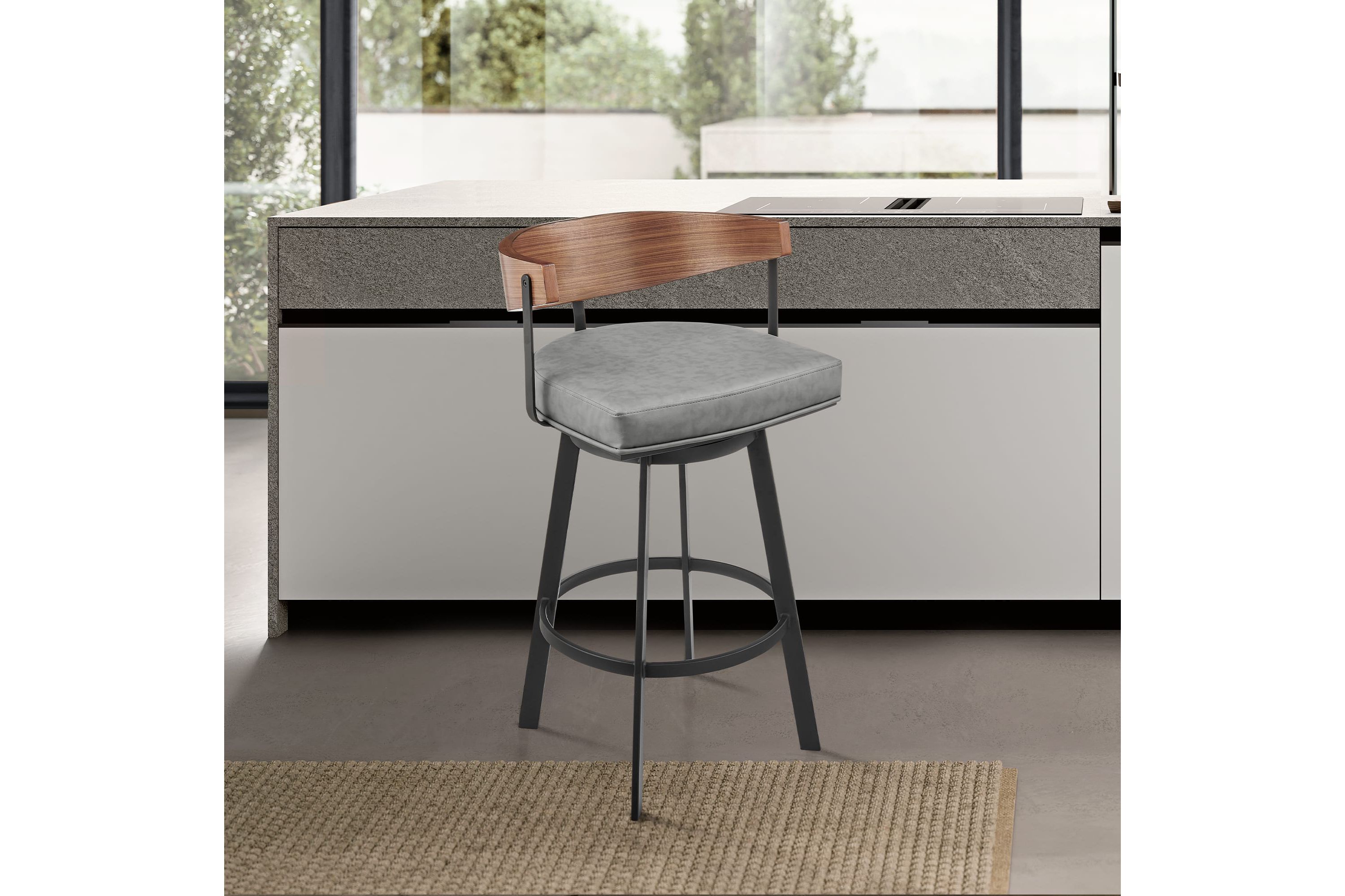 Lacey 30" Swivel Bar Stool in Gray