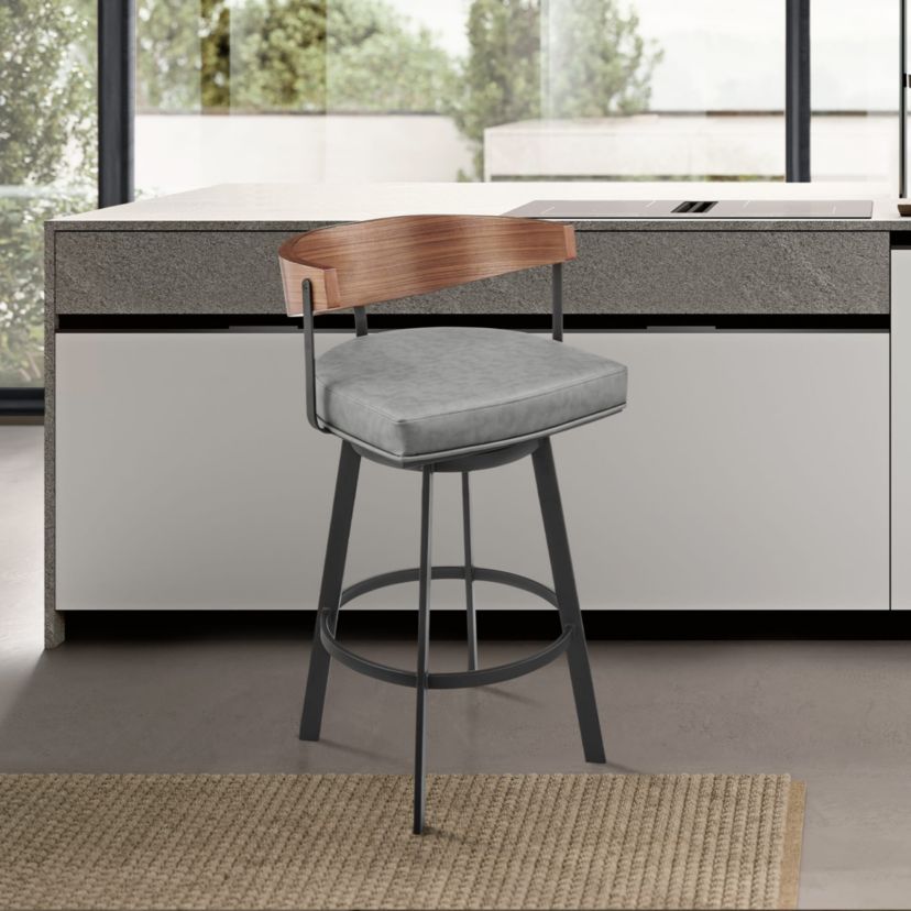Lacey 30" Swivel Bar Stool in Gray