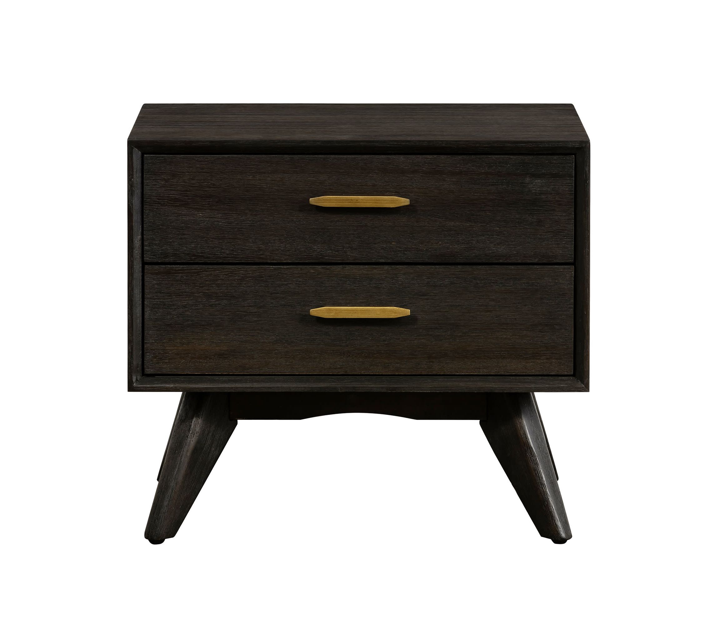 Baly Acacia Mid-Century 2 Drawer Night stand