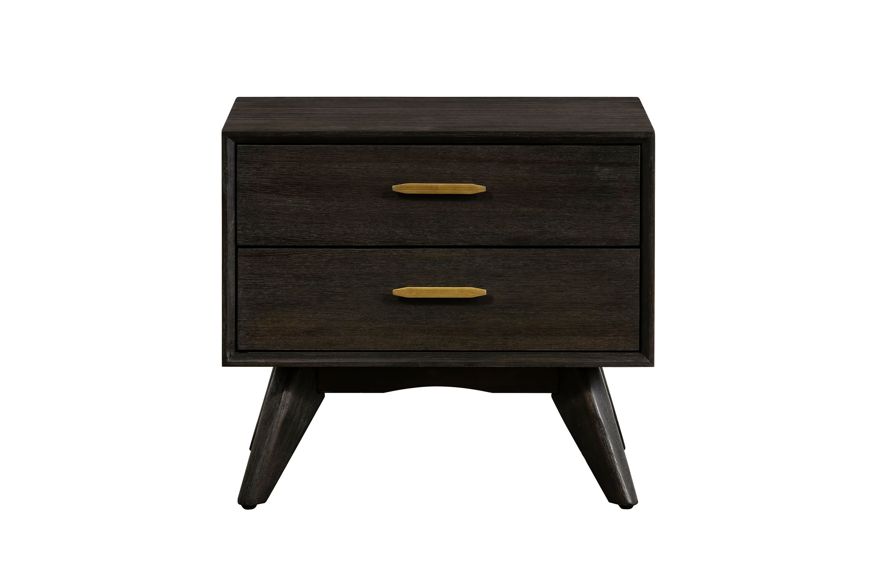 Baly Acacia Mid-Century 2 Drawer Night stand