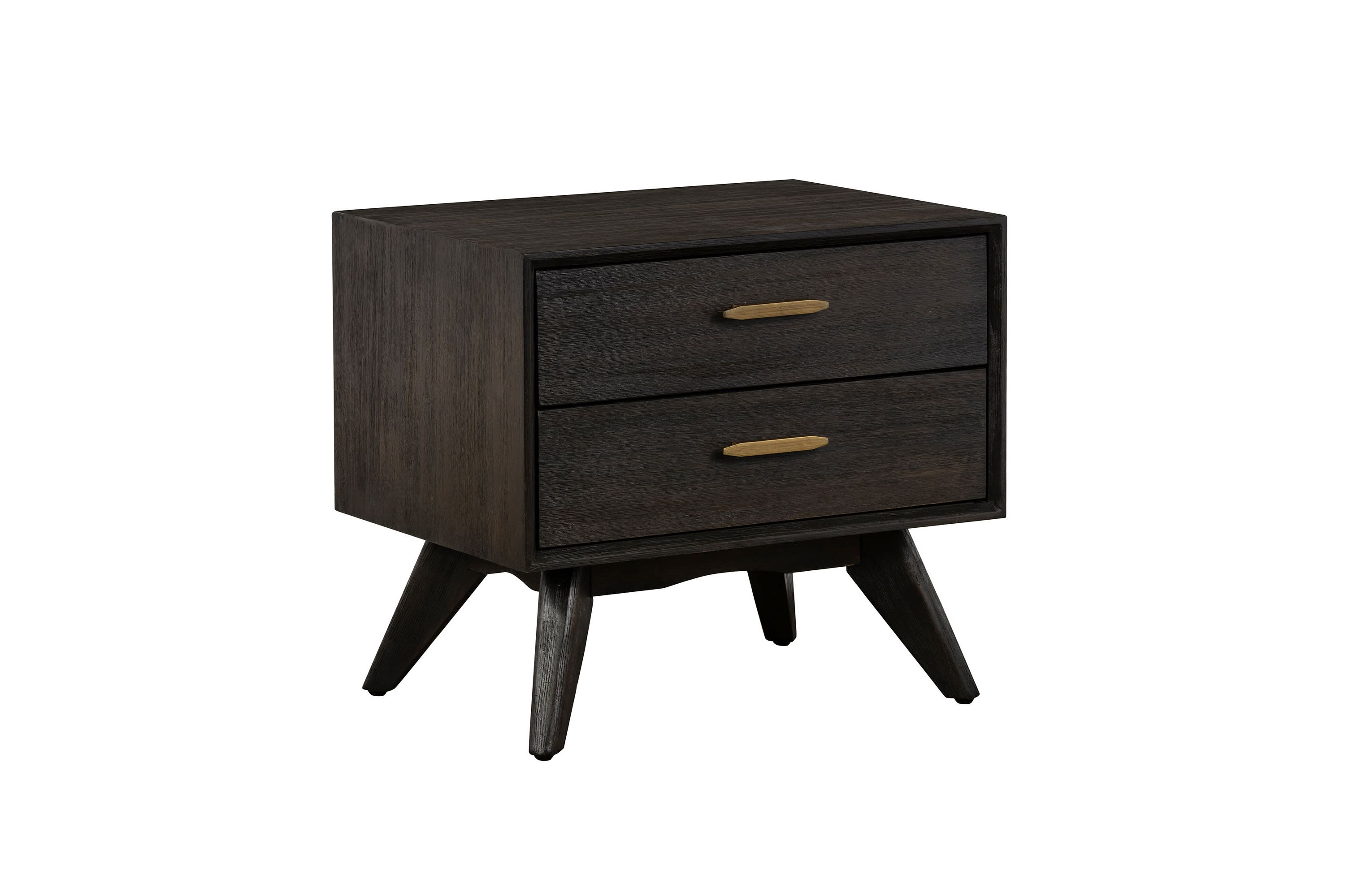 Baly Acacia Mid-Century 2 Drawer Night stand