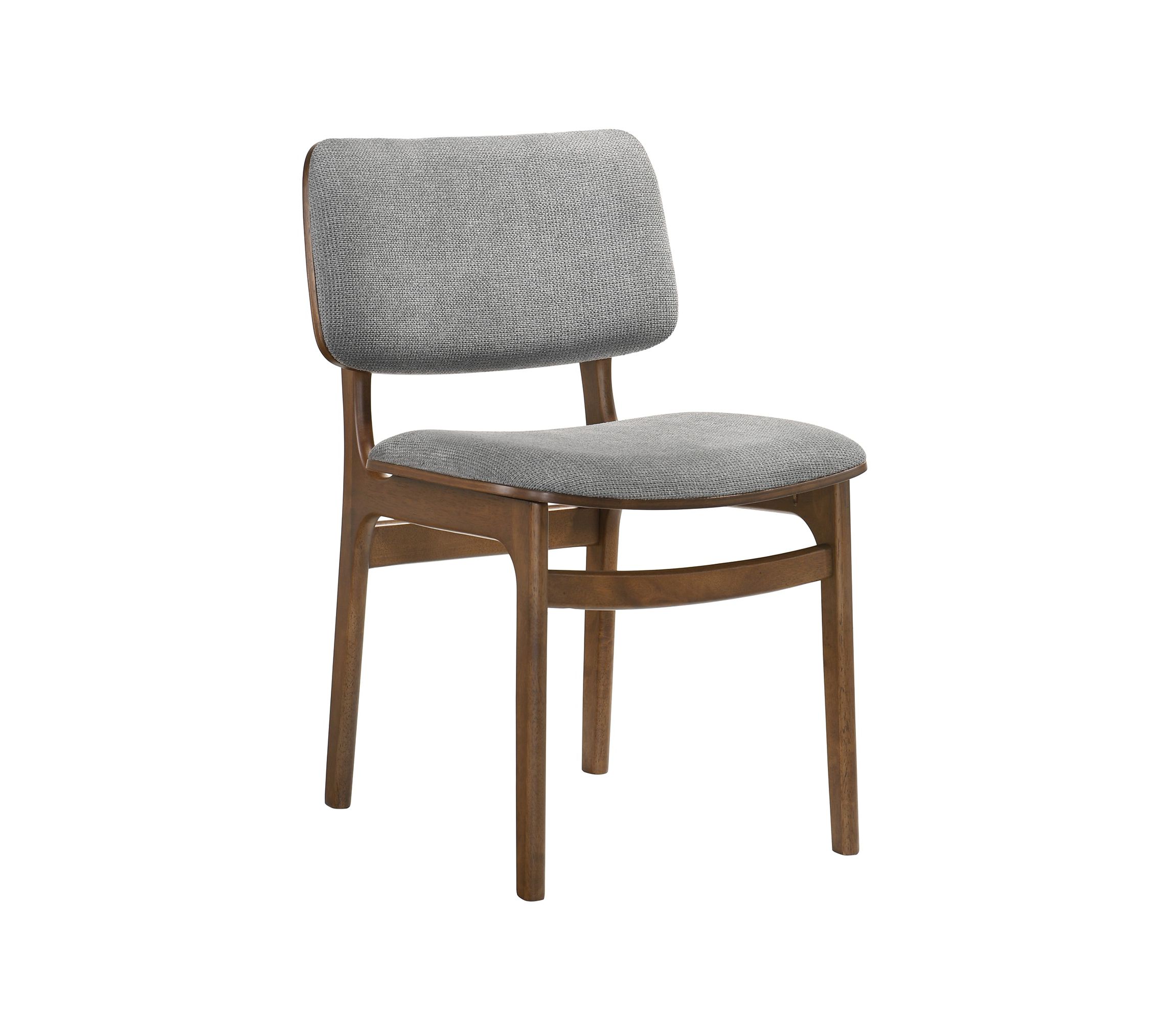 Lima Gray Upholstered Wood Dining Chairs in Walnut Finish - Set of 2