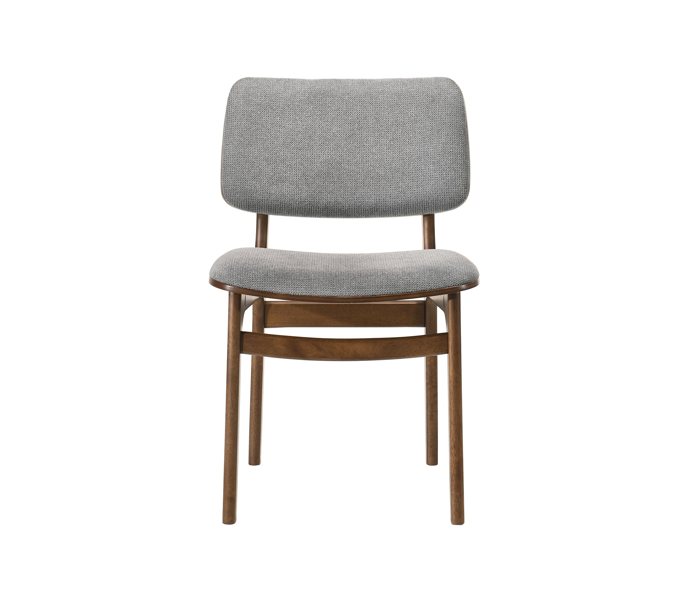 Lima Gray Upholstered Wood Dining Chairs in Walnut Finish - Set of 2