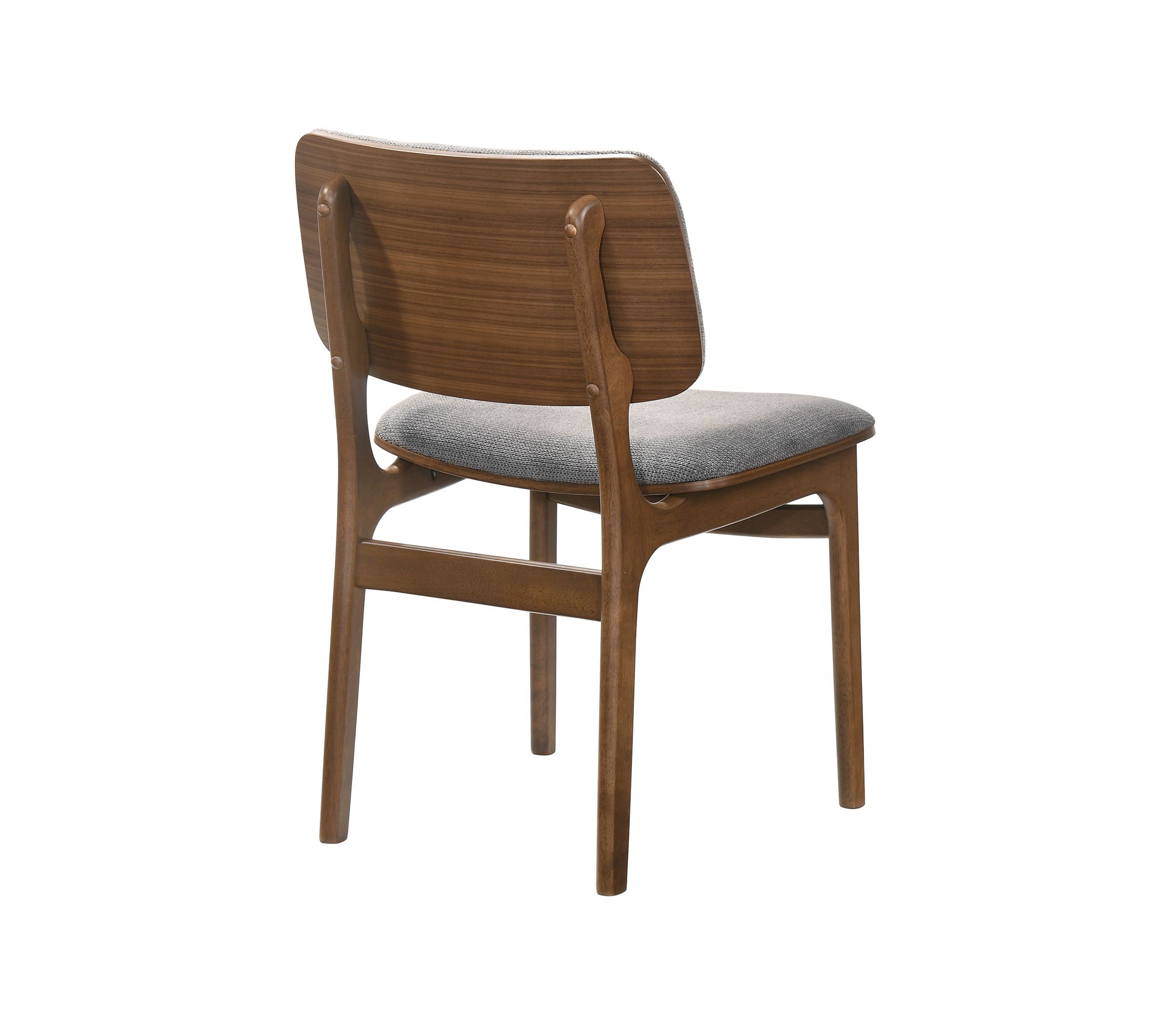Lima Gray Upholstered Wood Dining Chairs in Walnut Finish - Set of 2