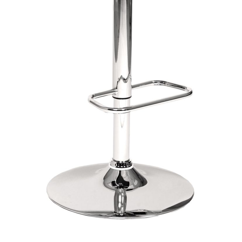 London Cream Faux Leather Adjustable Height Swivel Walnut Wood and Chrome Bar Stool