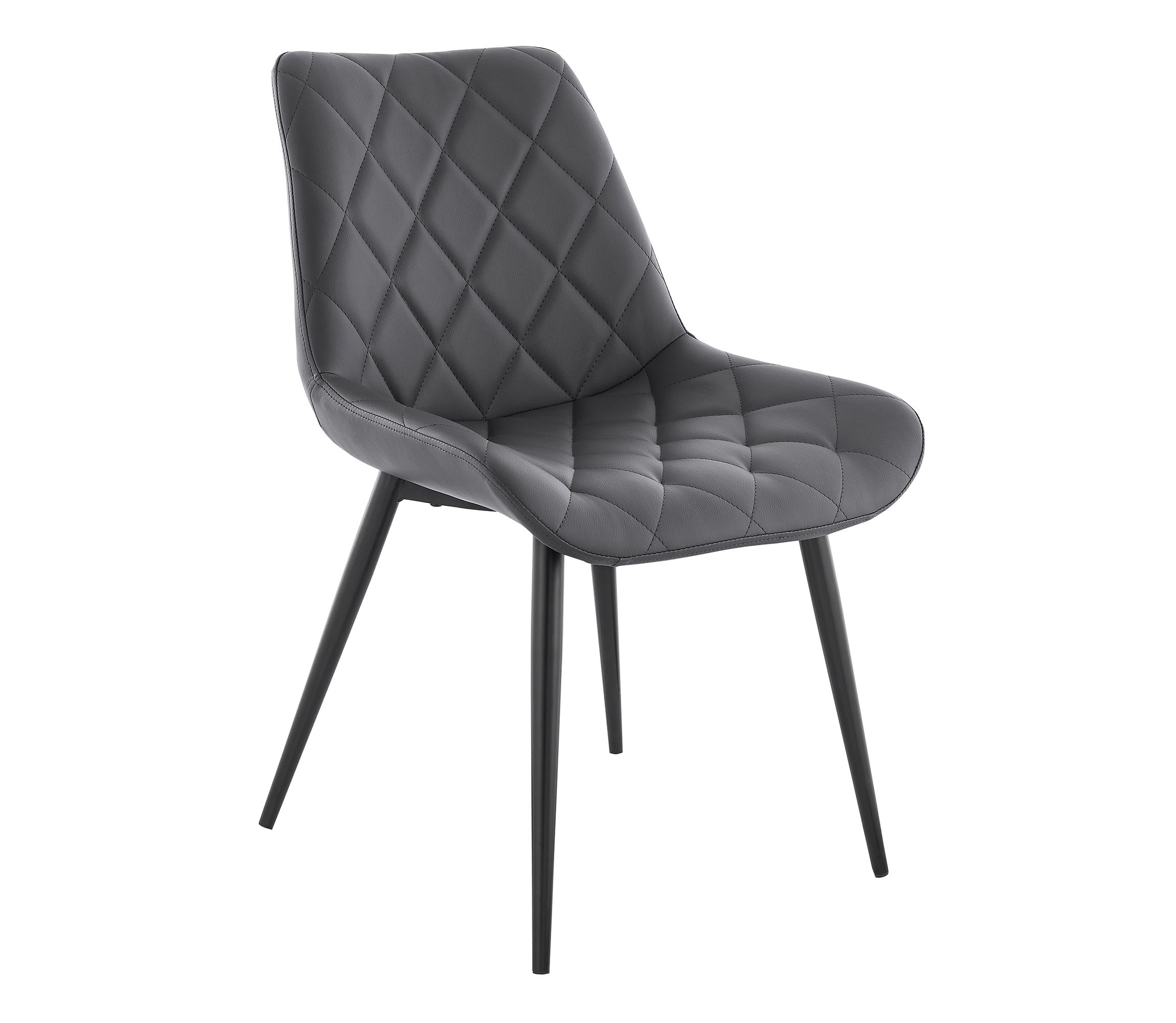 Loralie Gray Faux Leather and Black Metal Dining Chairs - Set of 2
