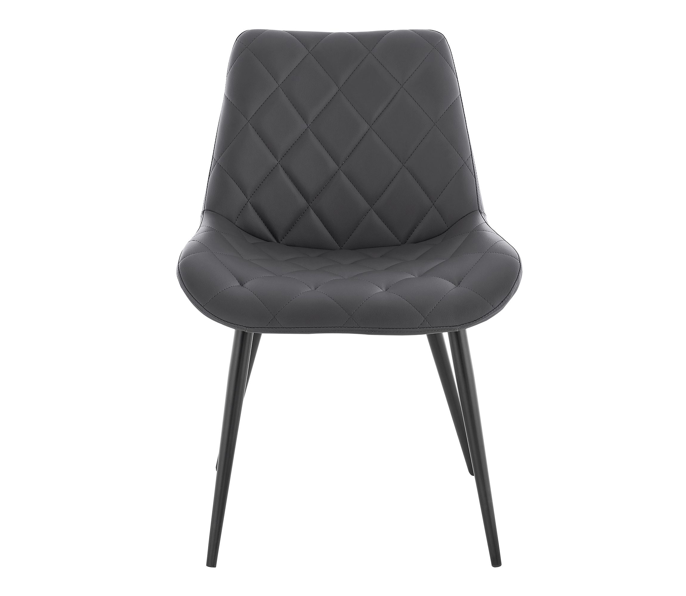 Loralie Gray Faux Leather and Black Metal Dining Chairs - Set of 2