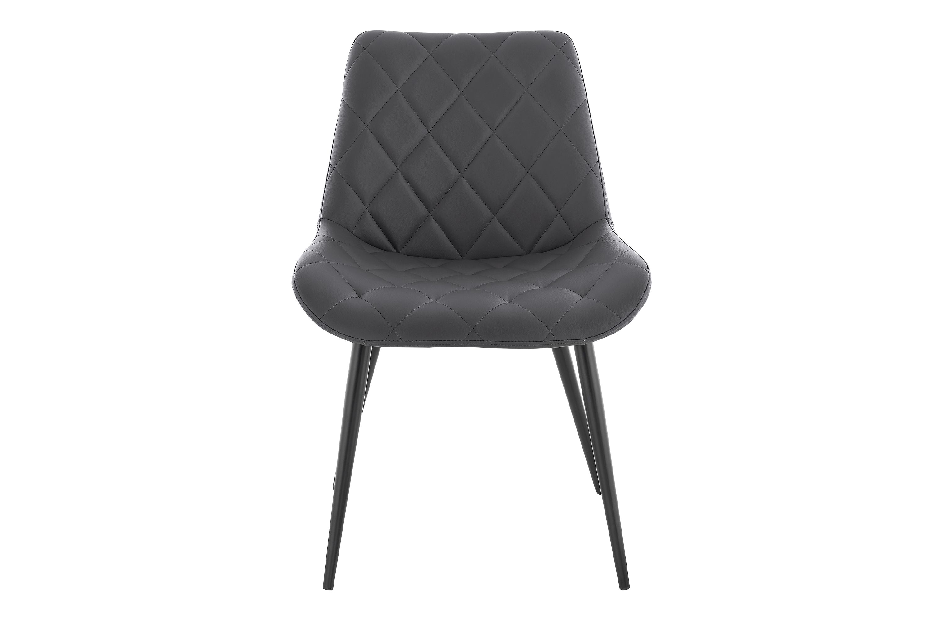 Loralie Gray Faux Leather and Black Metal Dining Chairs - Set of 2
