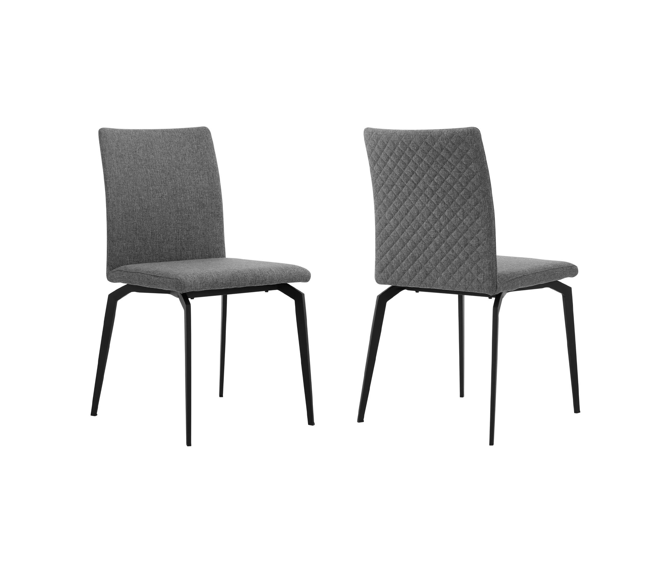 Lyon Gray Fabric and Metal Dining Room Chairs - Set of 2