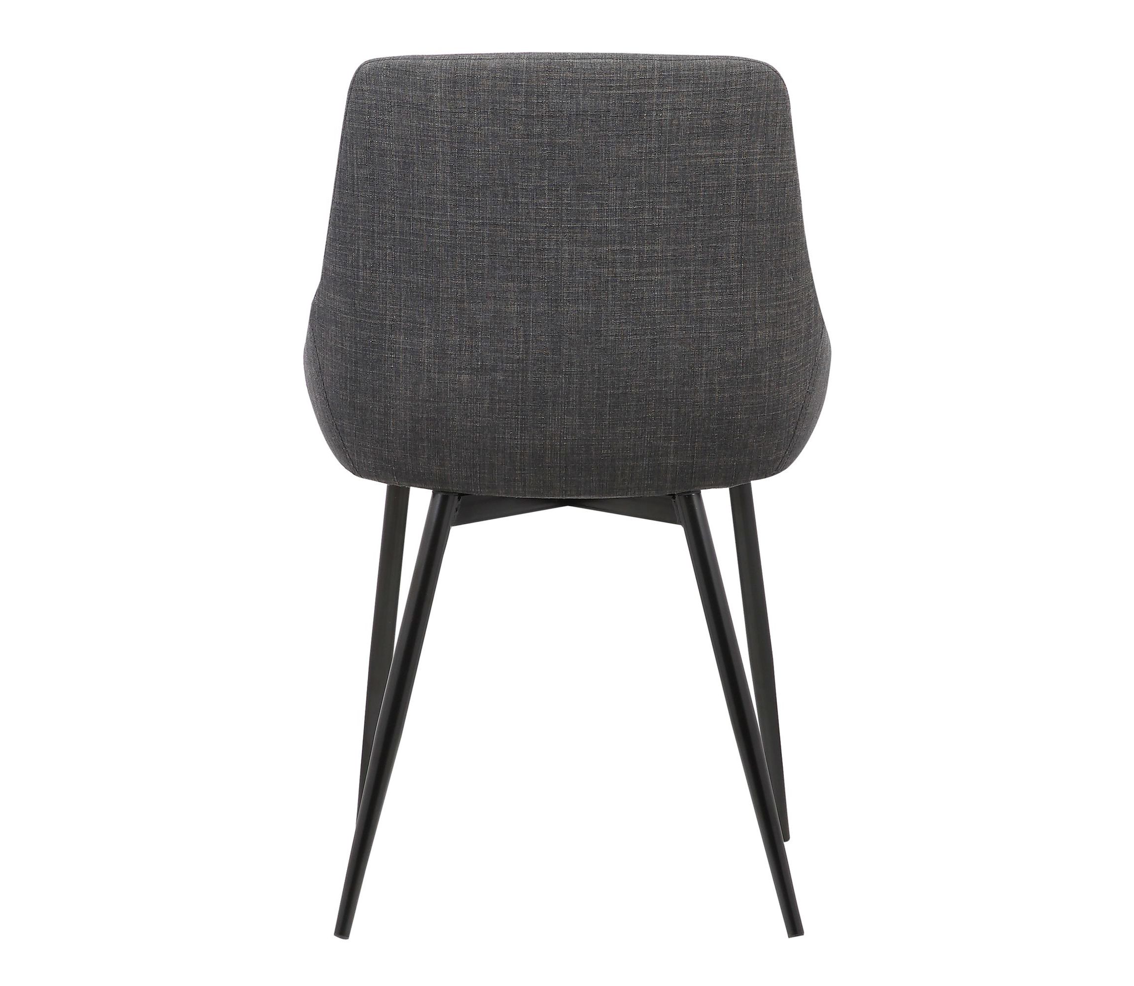 Mia Contemporary Dining Chair in Charcoal Fabric with Black Powder Coated Metal Legs