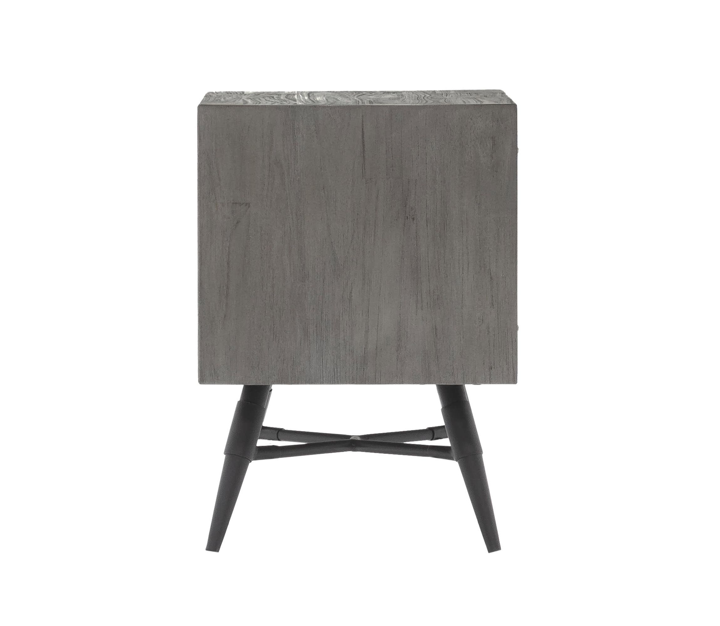 Makena 1 Drawer Night Stand in Gray Acacia Wood