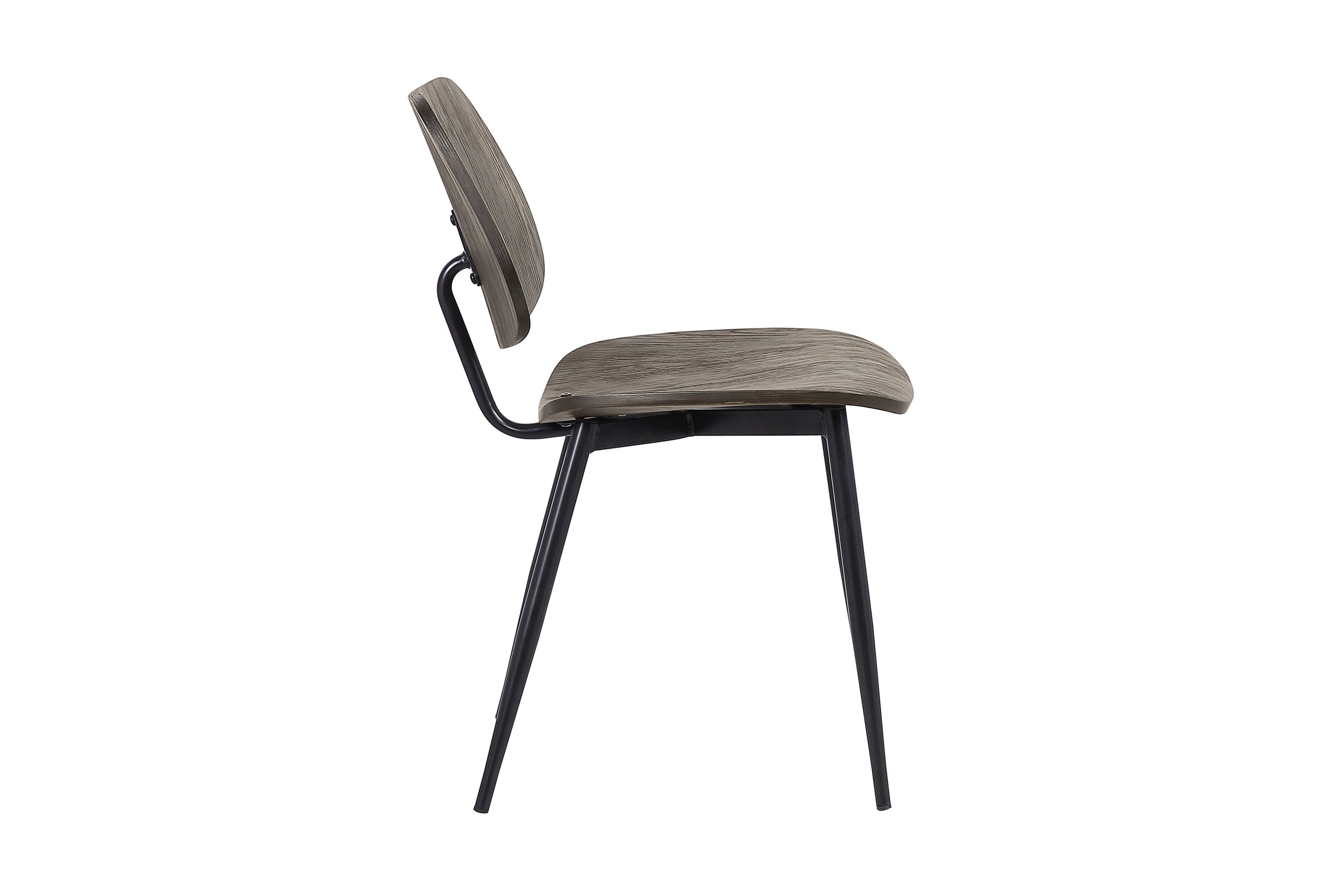 Miki Mid-Century Black and Walnut Wood Dining Accent Chairs (Set of 2)