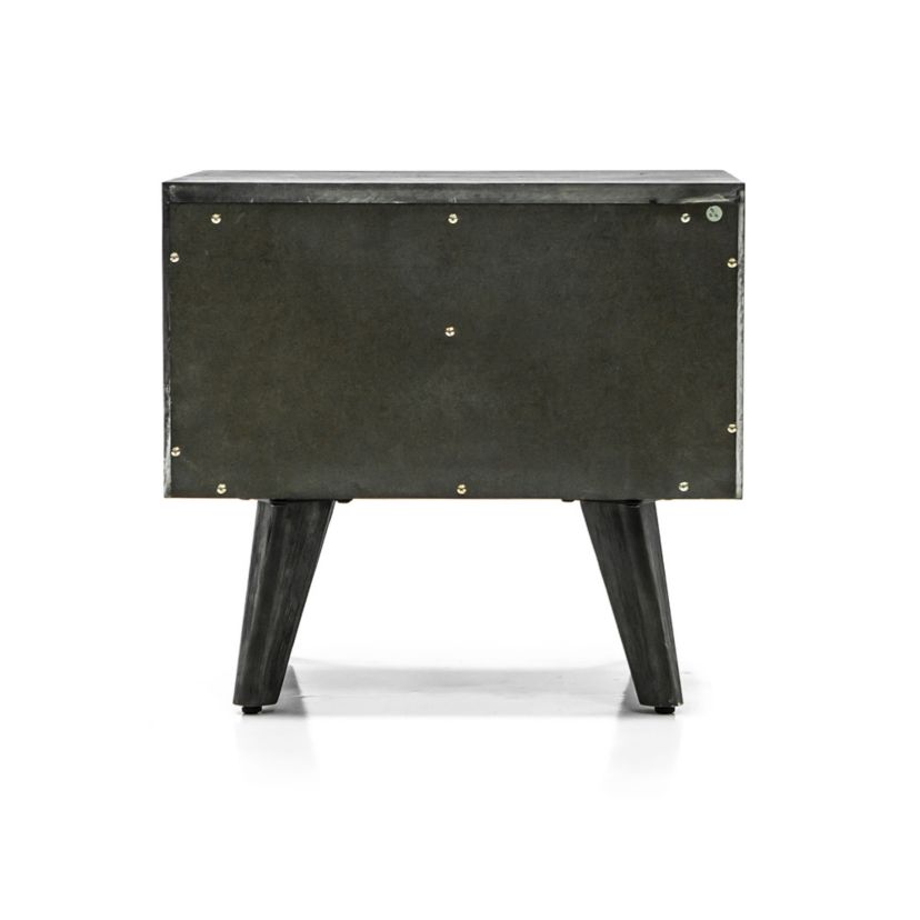 Mohave Mid-Century Tundra Gray Acacia Single Drawer Night Stand