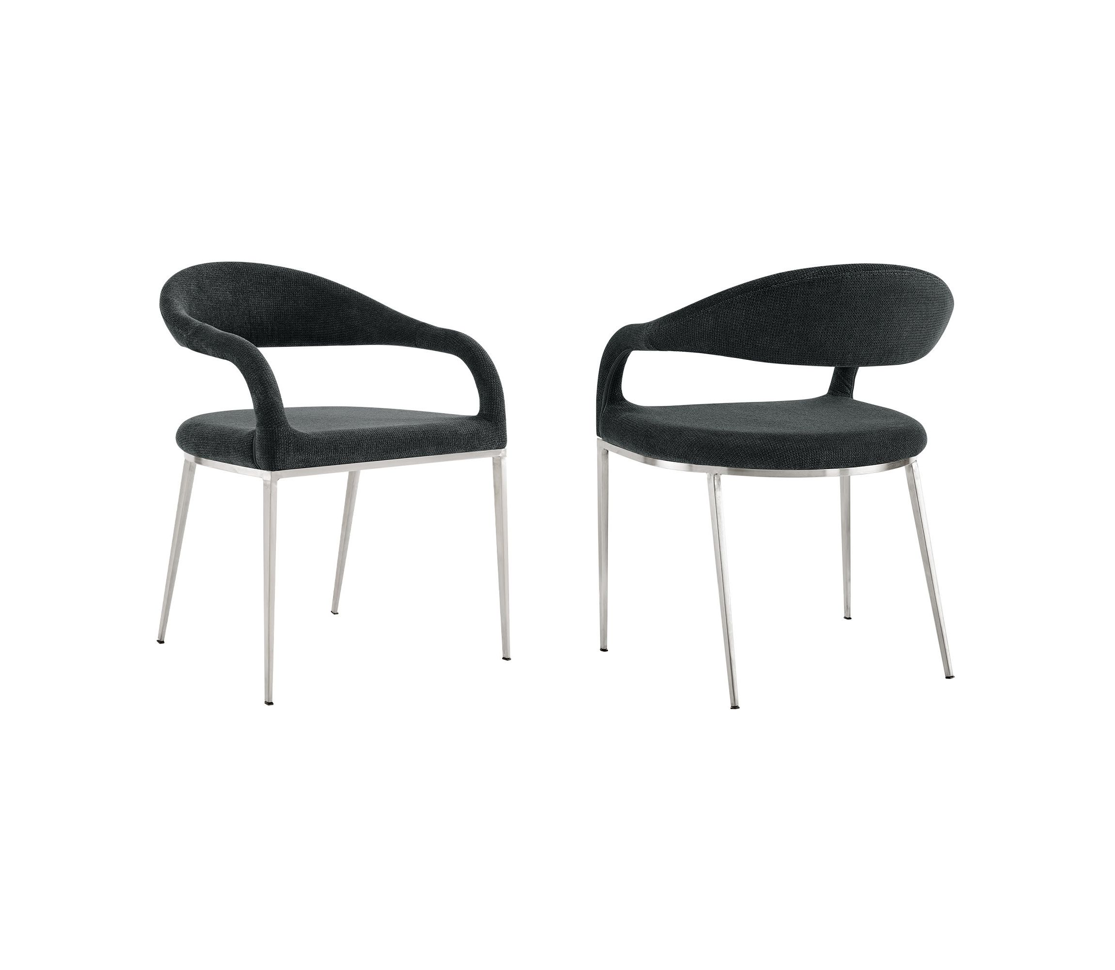 Morgan Upholstered Dining Chair in Charcoal Set of 2