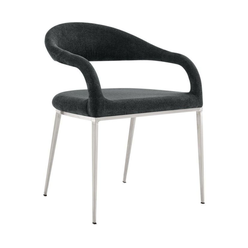 Morgan Upholstered Dining Chair in Charcoal Set of 2