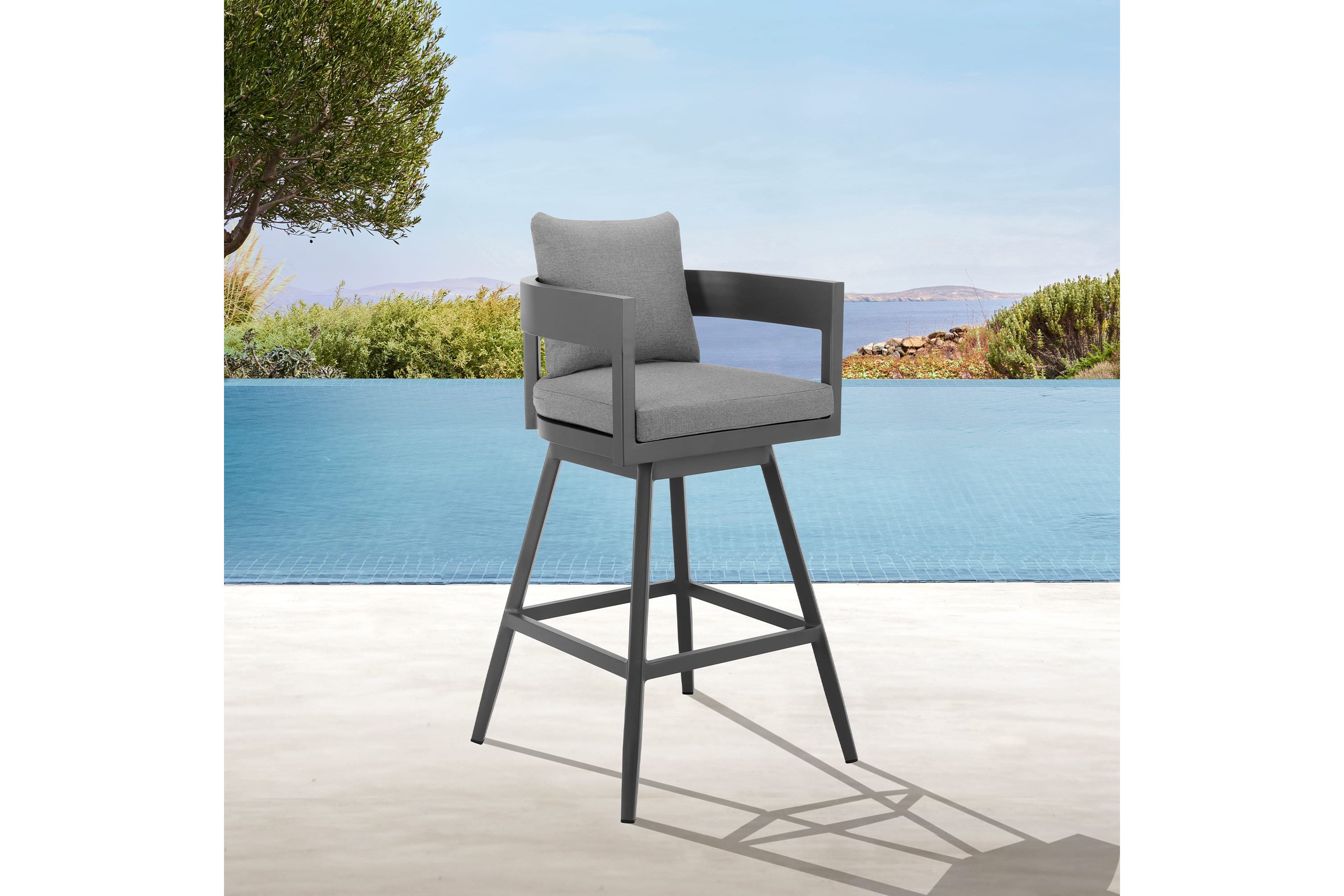 Menorca Outdoor Patio Swivel Counter Stool