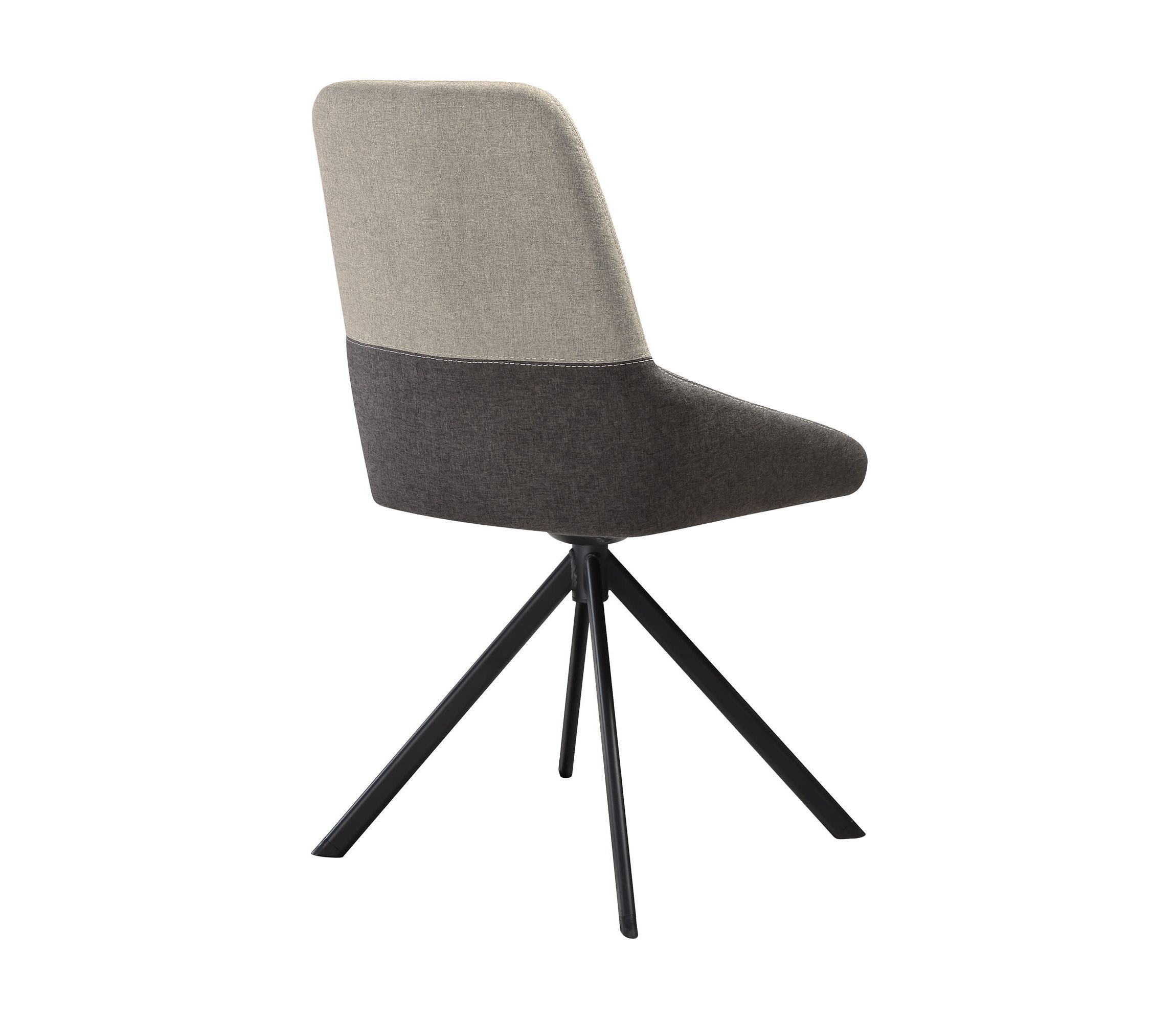 Maverick Swivel Upholstered Dining Chair in Two-Tone Fabric Gray with Black Metal Legs - Set of 2