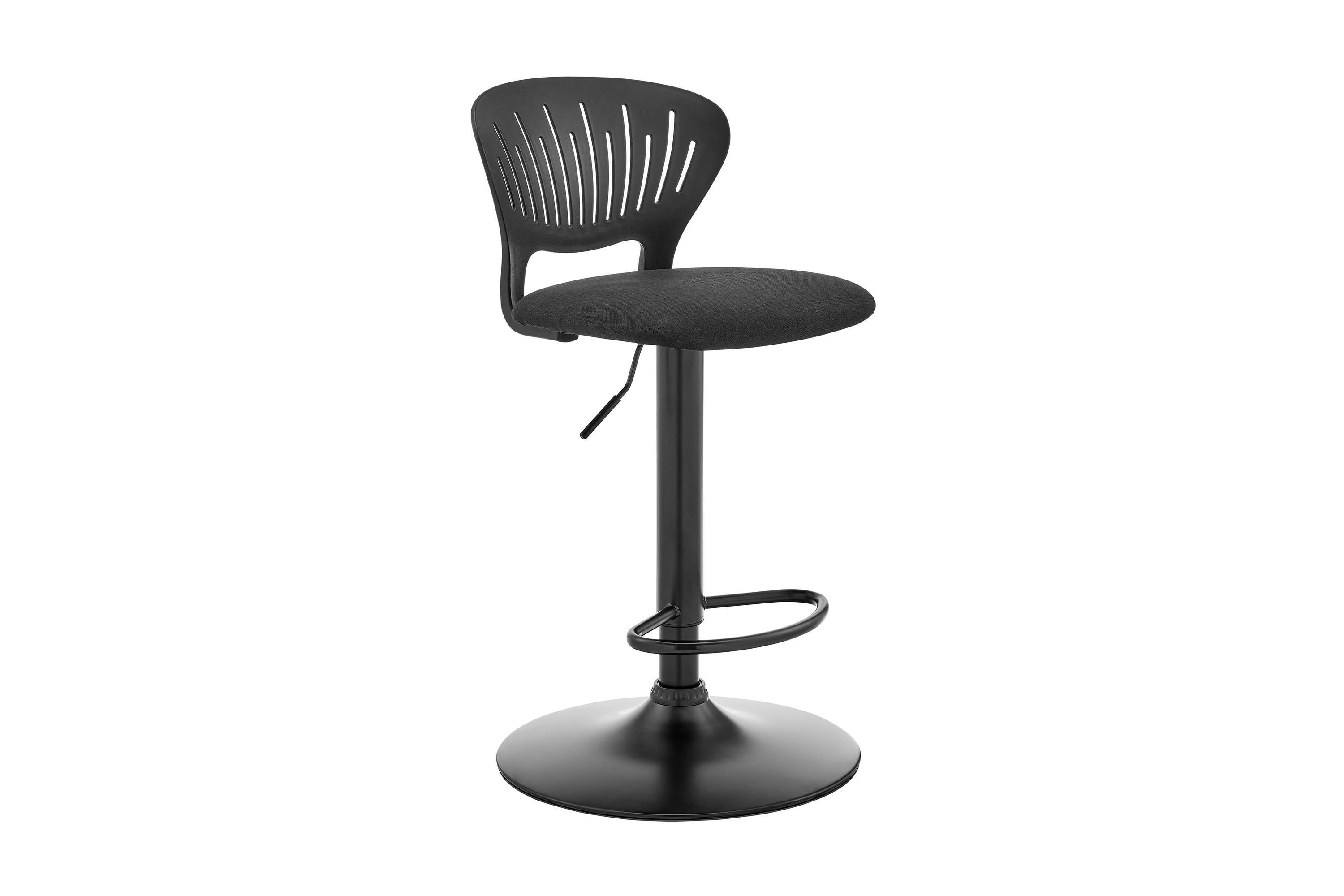 Padua Adjustable Black Upholstery Swivel Stool