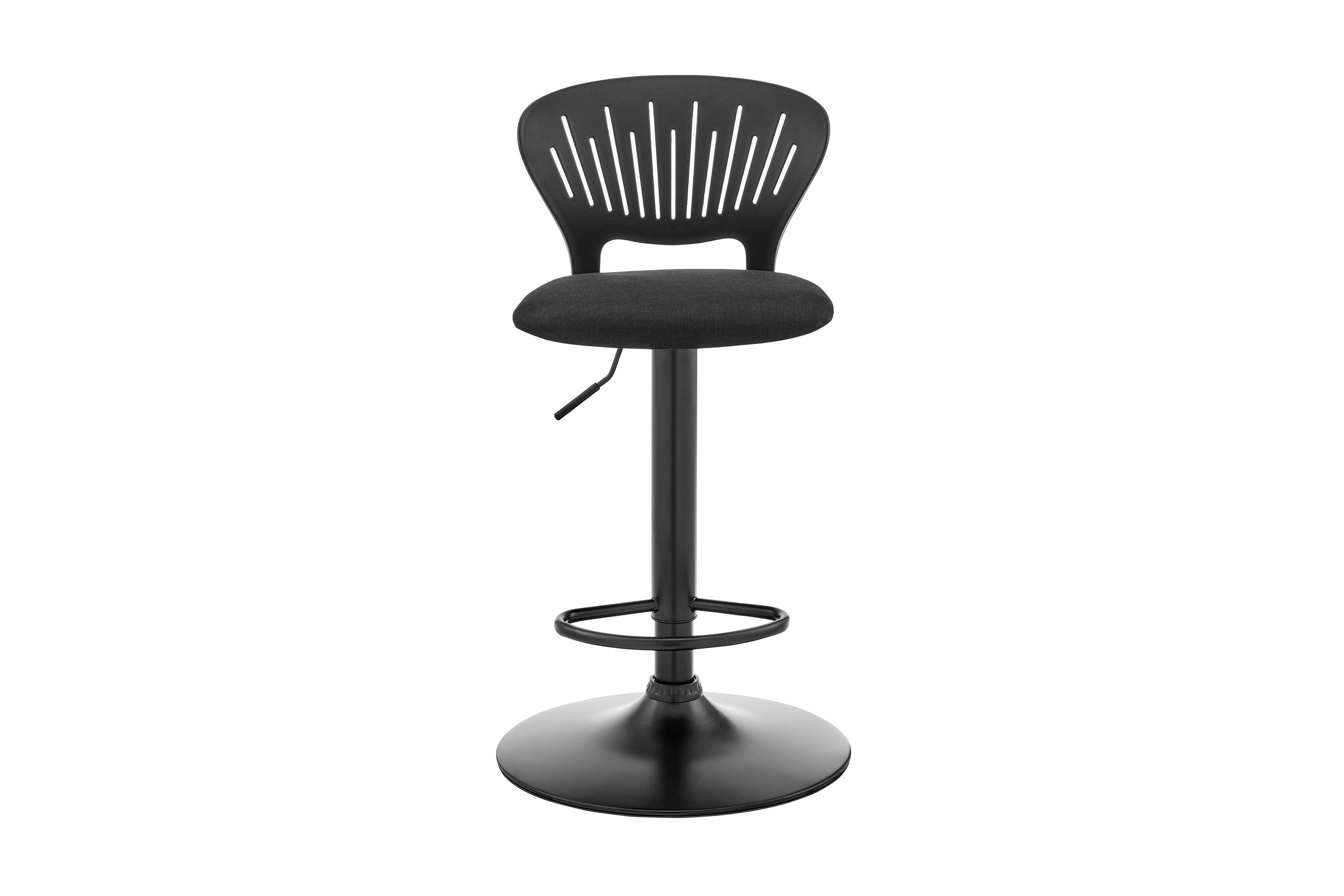 Padua Adjustable Black Upholstery Swivel Stool