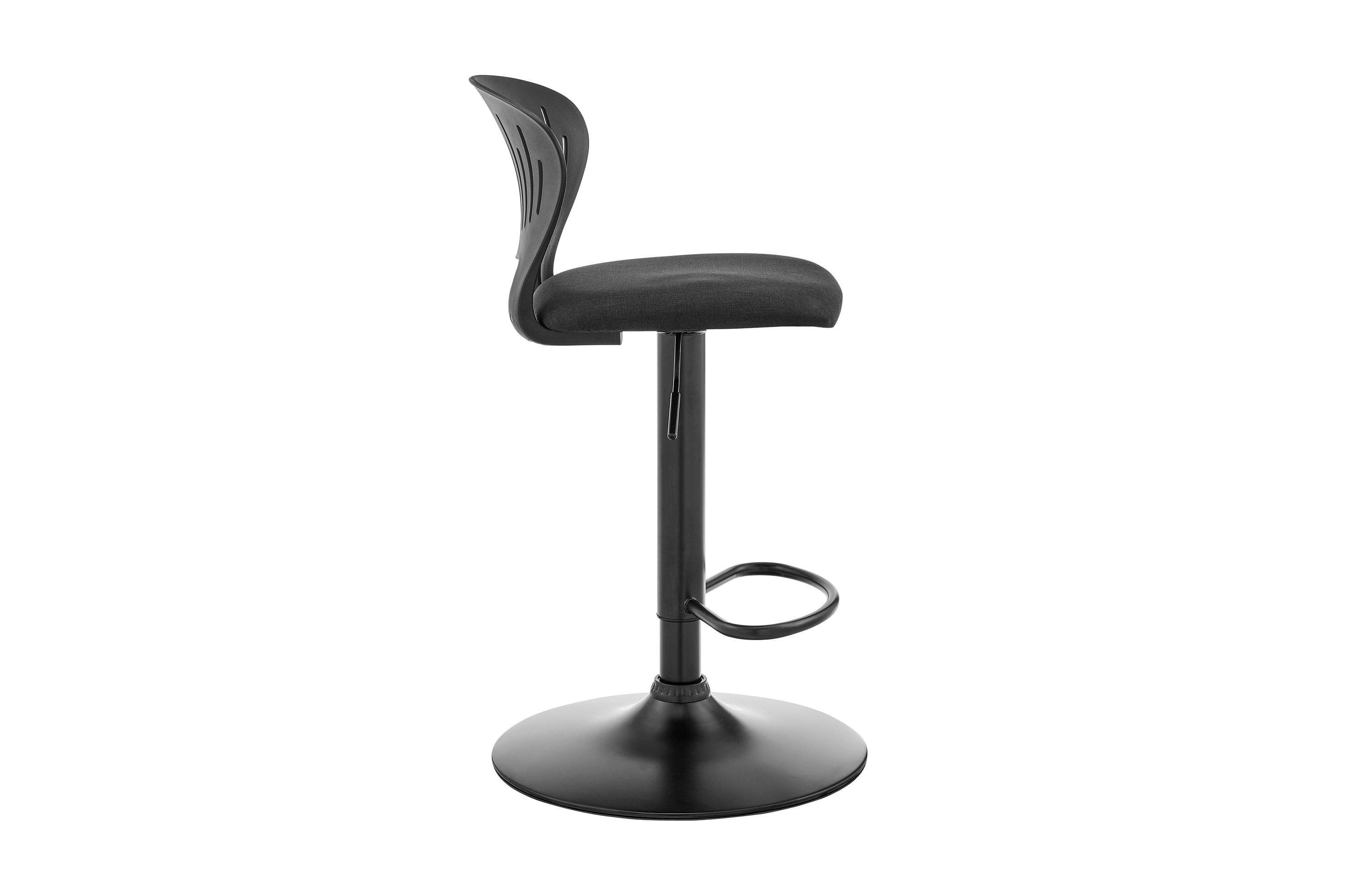 Padua Adjustable Black Upholstery Swivel Stool