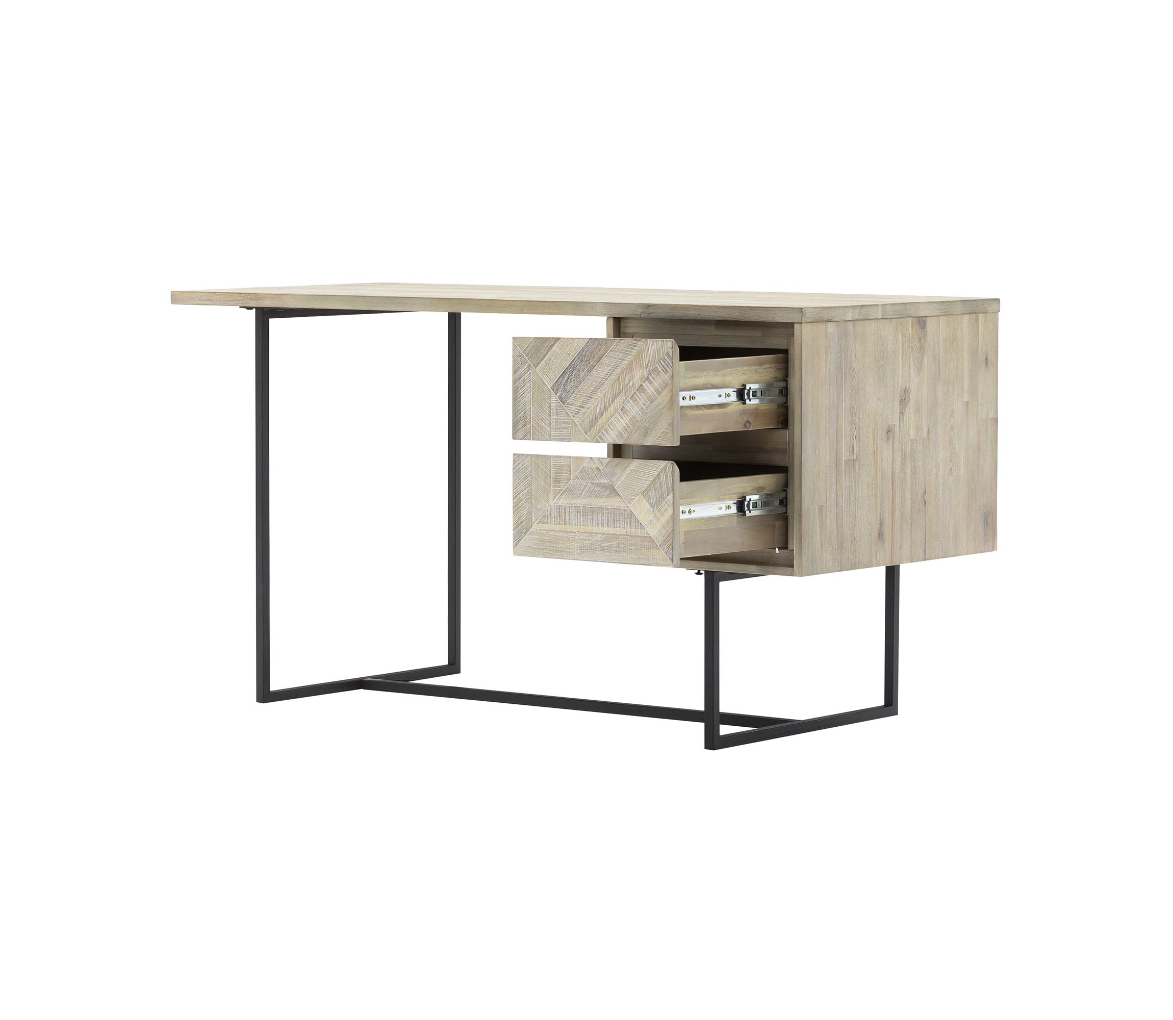 Peridot 2 Drawer Desk in Natural Acacia Wood