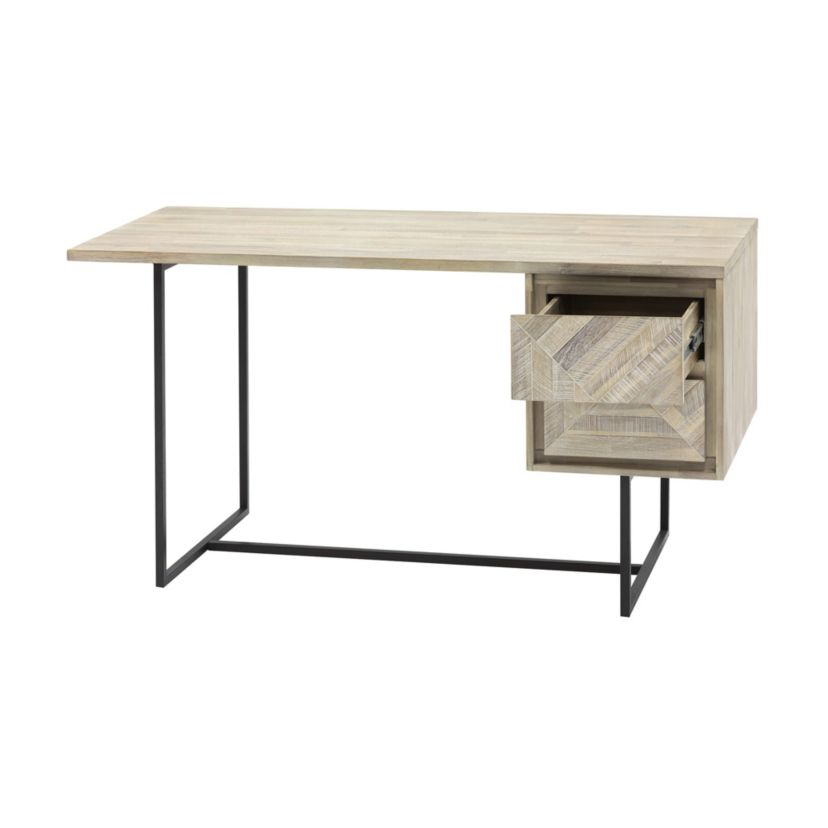 Peridot 2 Drawer Desk in Natural Acacia Wood