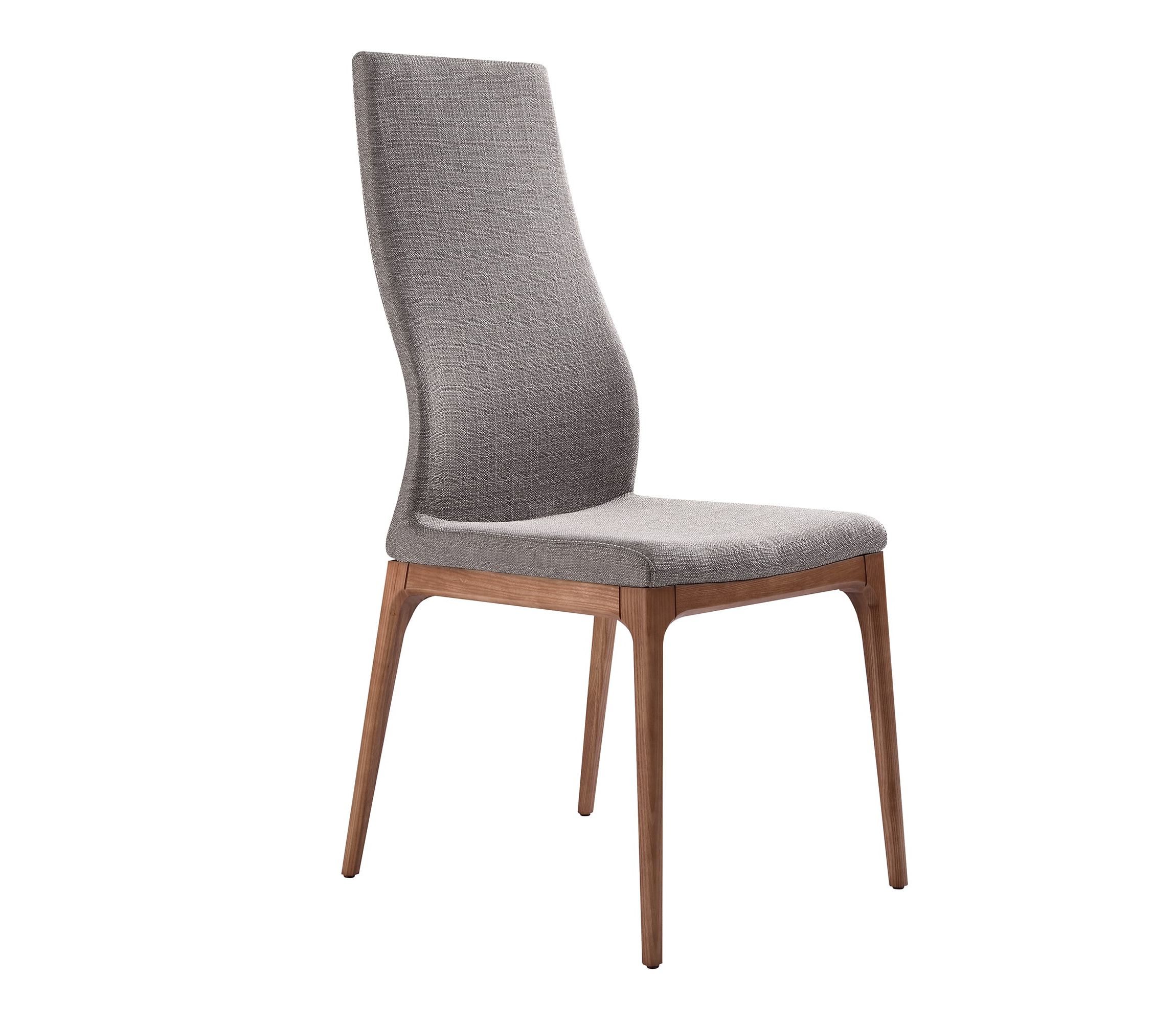 Parker Mid-Century Dining Chair in Walnut Finish and Gray Fabric - Set of 2