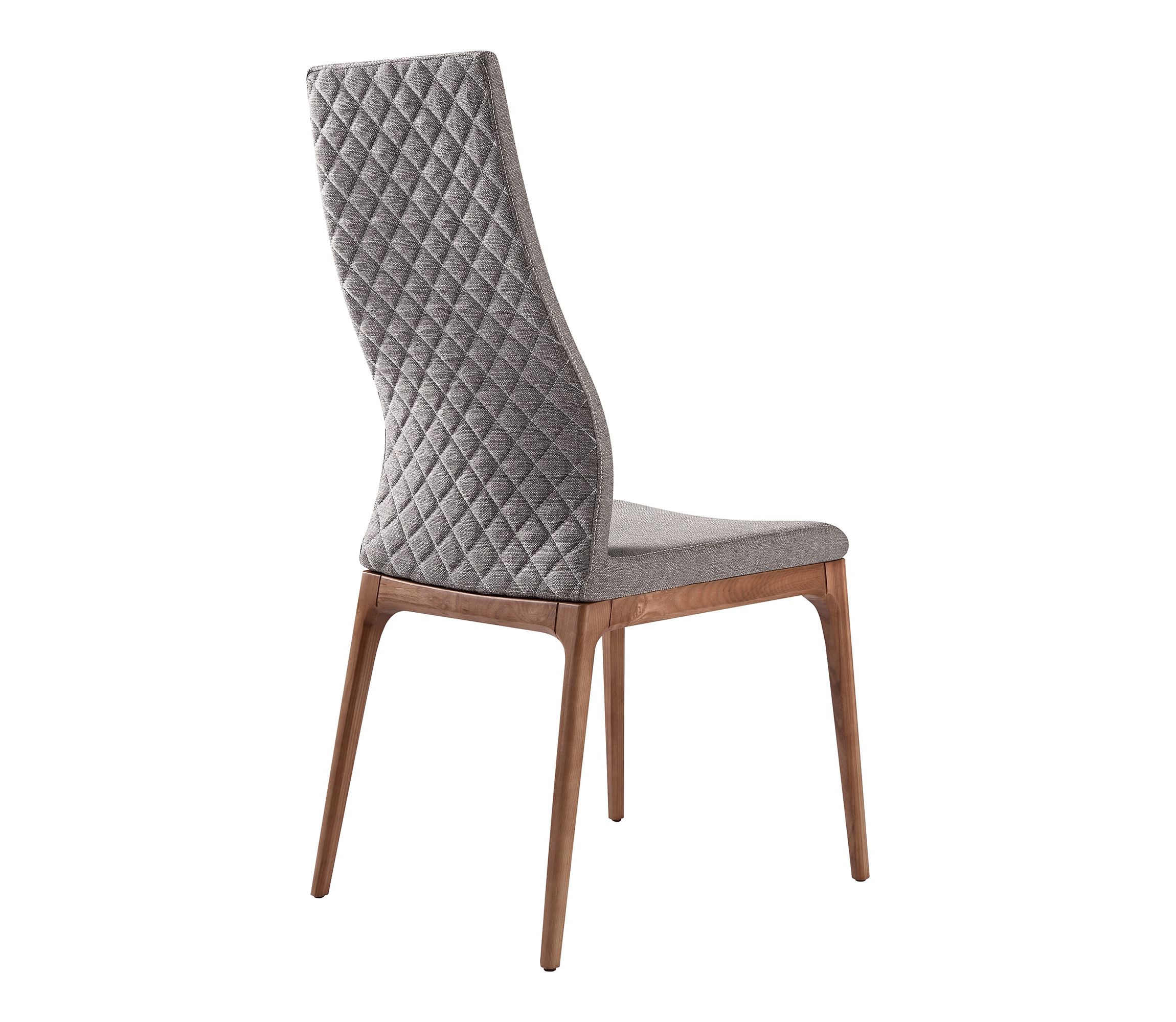Parker Mid-Century Dining Chair in Walnut Finish and Gray Fabric - Set of 2