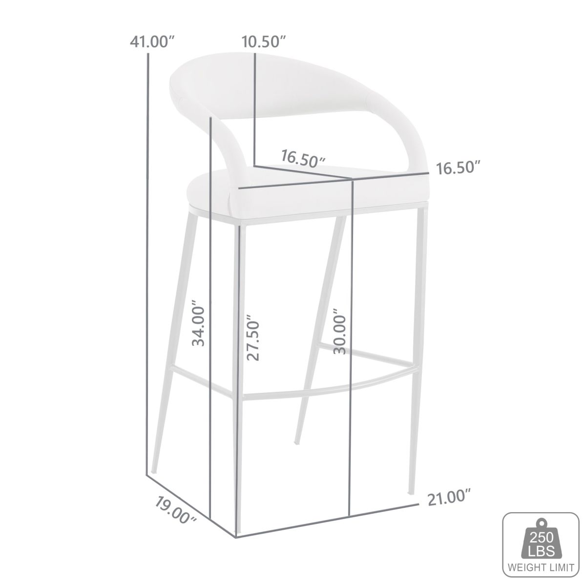 Ramona 30" Bar Stool in Black